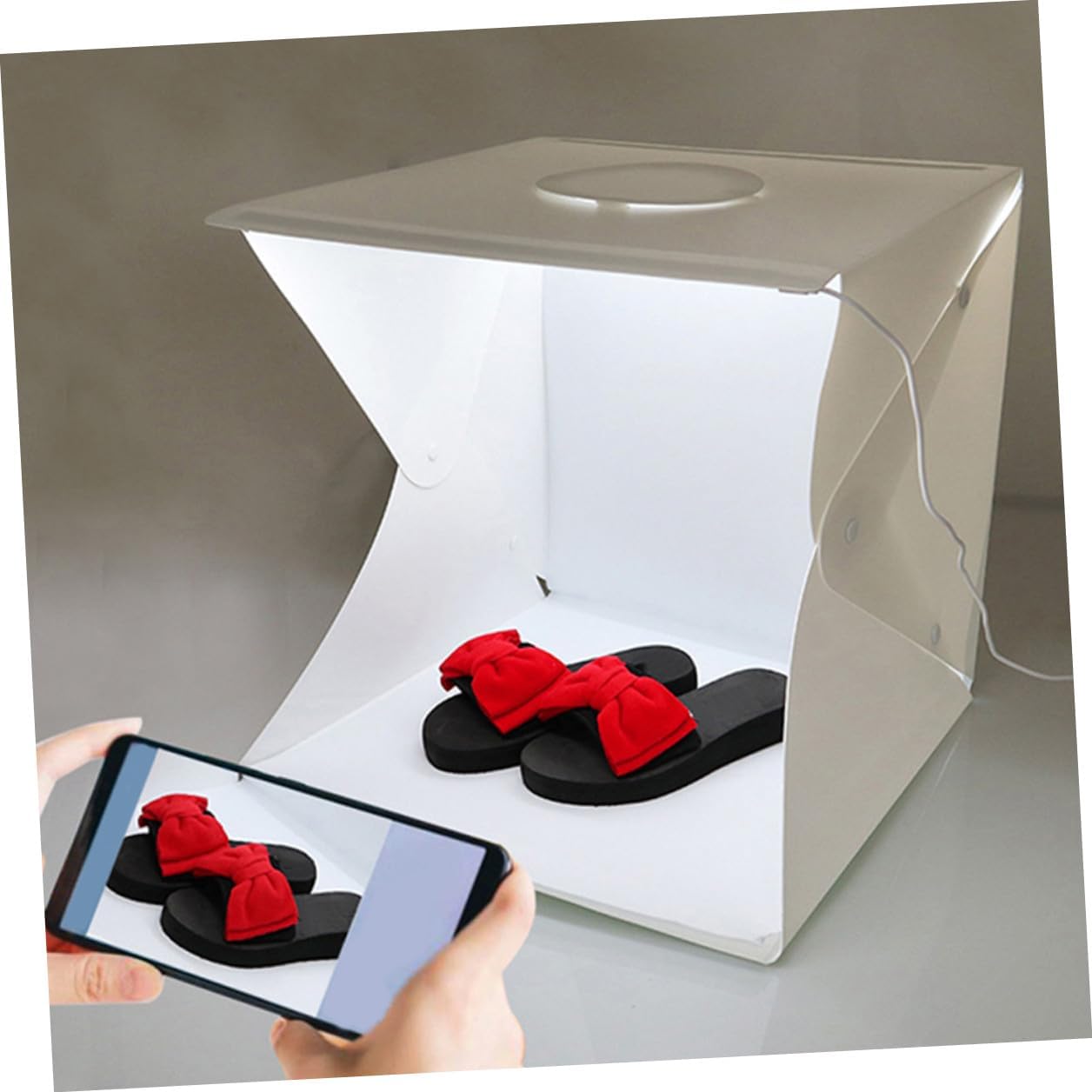 COHEALI Portable 30cm LED Photography Light Box Tent with Black and White Backdrops, Foldable Photo Light Box for Product Photography and Studio Shooting