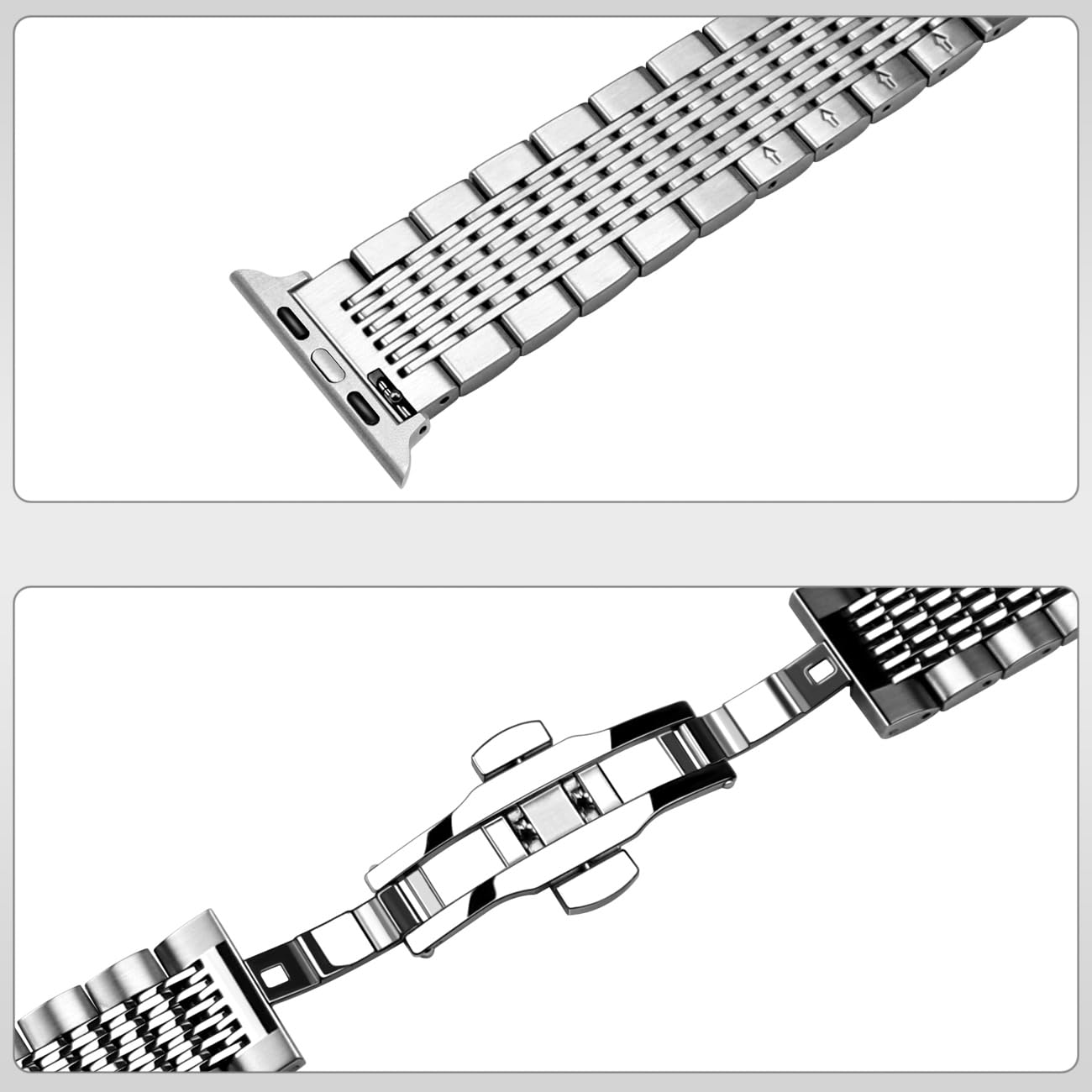 Bracelet de rechange en maille métallique dorée pour homme et femme, compatible avec Apple Watch 42 mm/44 mm/45 mm/49 mm pour iWatch Series 10/9/8/7/6/5/4/3/2/1 Ultra/SE