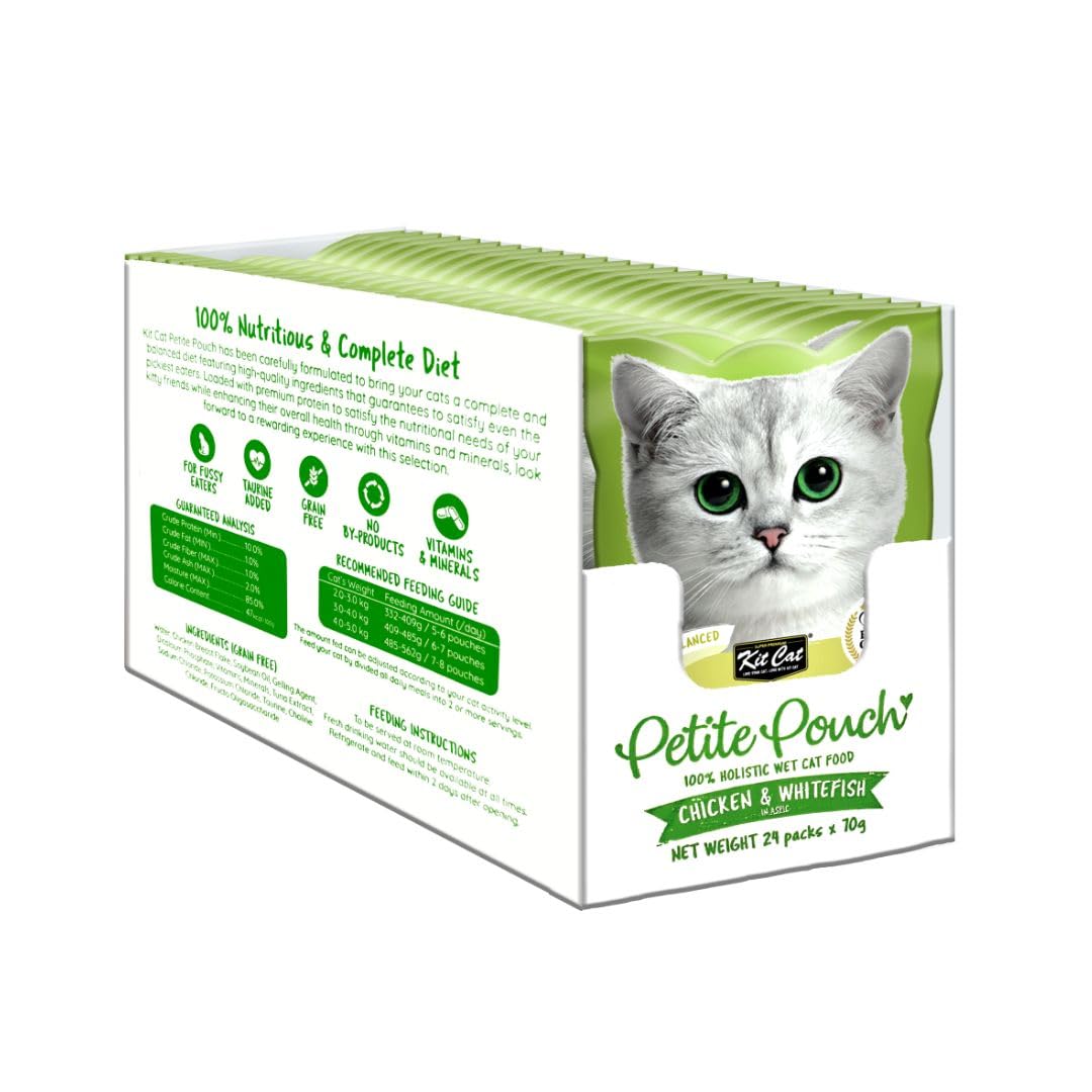 Kit Cat Petite Pouch Complete & Balanced Wet Cat Food - Chicken & Whitefish in Aspic 70g Pack of 24 (B0CYLXG3H9) Amazon Price History, Amazon Price Tracker