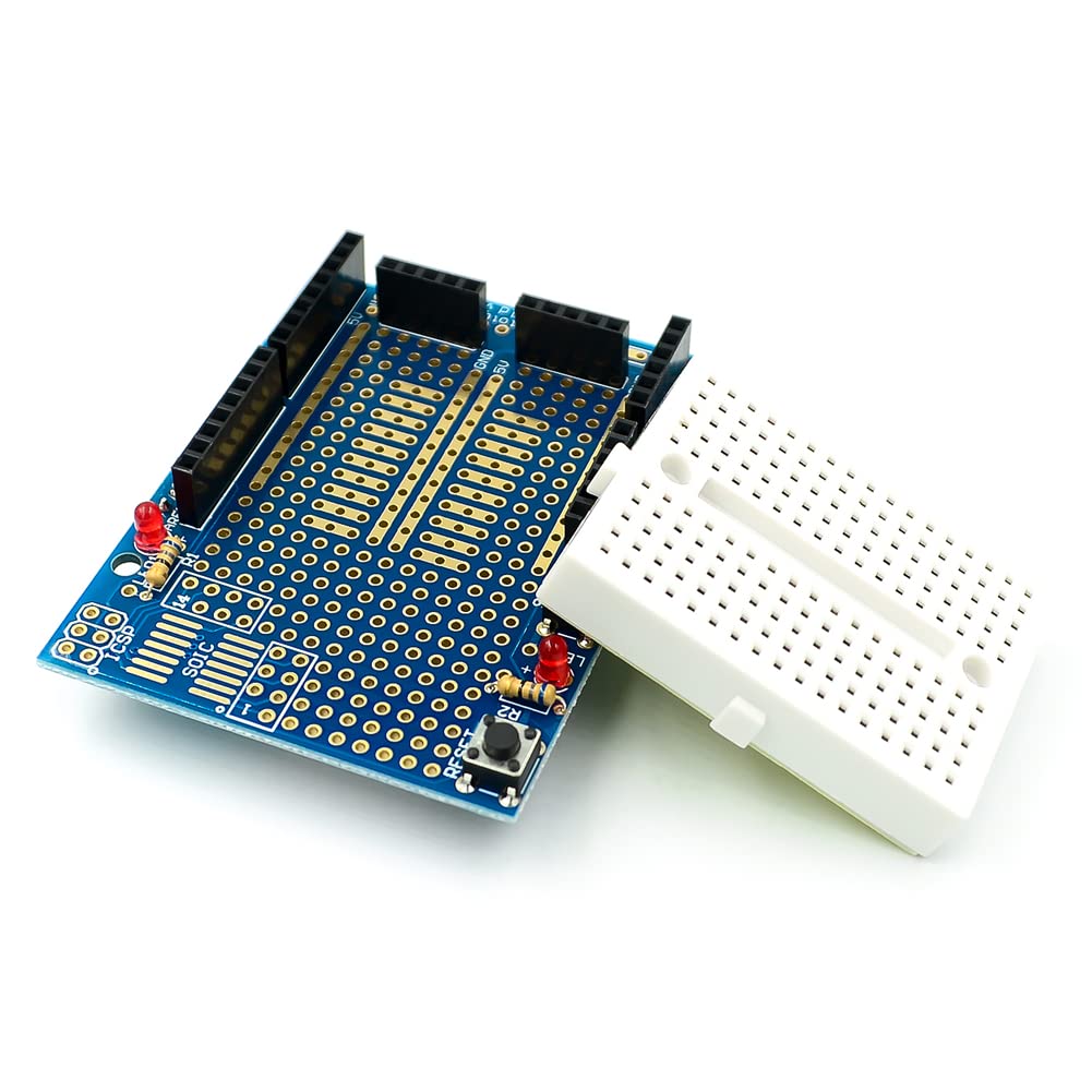 UNO R3 Proto Shield Prototipo Placa de expansión con SYB-170 Mini Breadboard basado para Arduino UNO R3 ProtoShield 4PCS