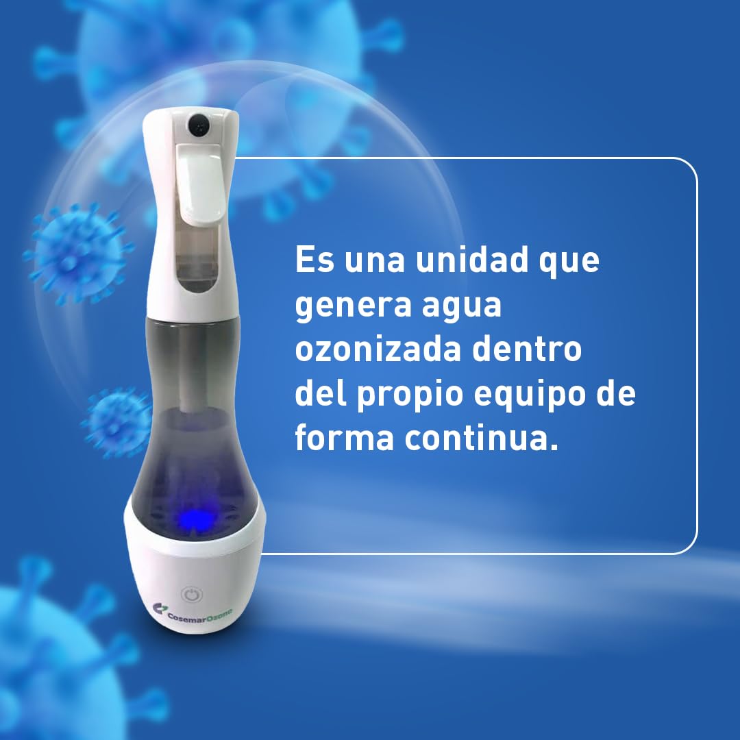 Ozono Hogar - Spray Generador de Ozono - Limpia y desengrasa superficies - Elimina olores - Ligero y portátil - De uso doméstico