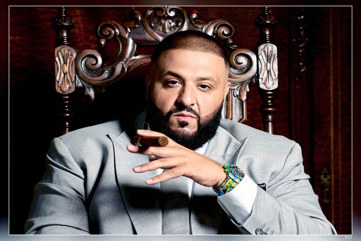 POSTERDADDY DJ Khaled, Khaled Mohamed, an American Record Producer, Radio Personality, DJ, Record Label Executive and Author Poster Reprint Matte Finish Paper Unframed 12 x18 Inch (Multicolor) - 1922
