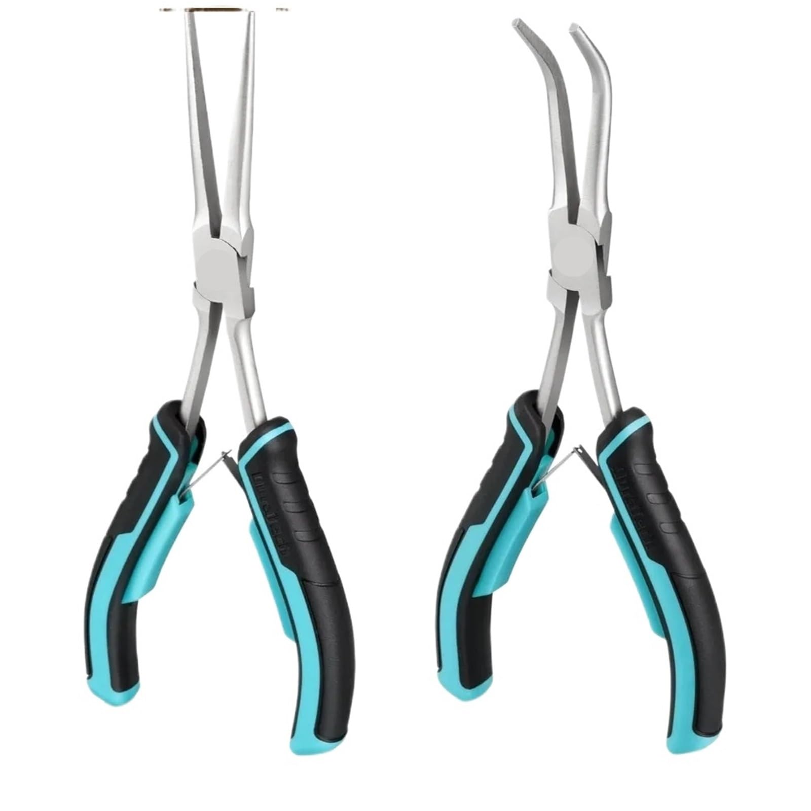 Hudfvioi Color1 Pliers Set 2Pcs 7" Long Reach Needle Nose Pliers Set, & Bent For Wire Wrapping, And Narrow Space Gripping For Electrician Repair Tools