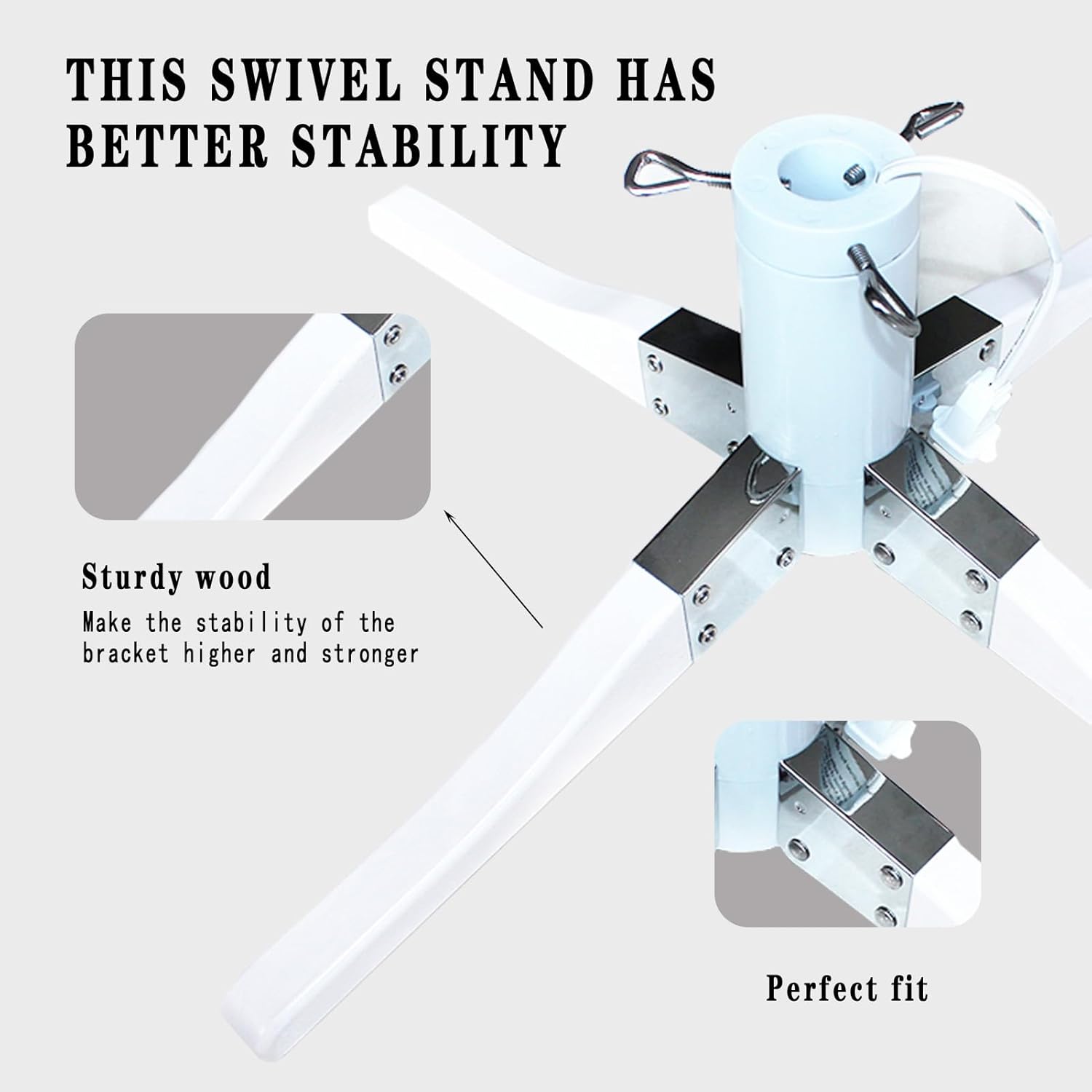 360 Degree Rotating Christmas Tree Stand，Suitable for Artificial Christmas Trees up to 7.5 feet Tall，Foldable Christmas Tree Base