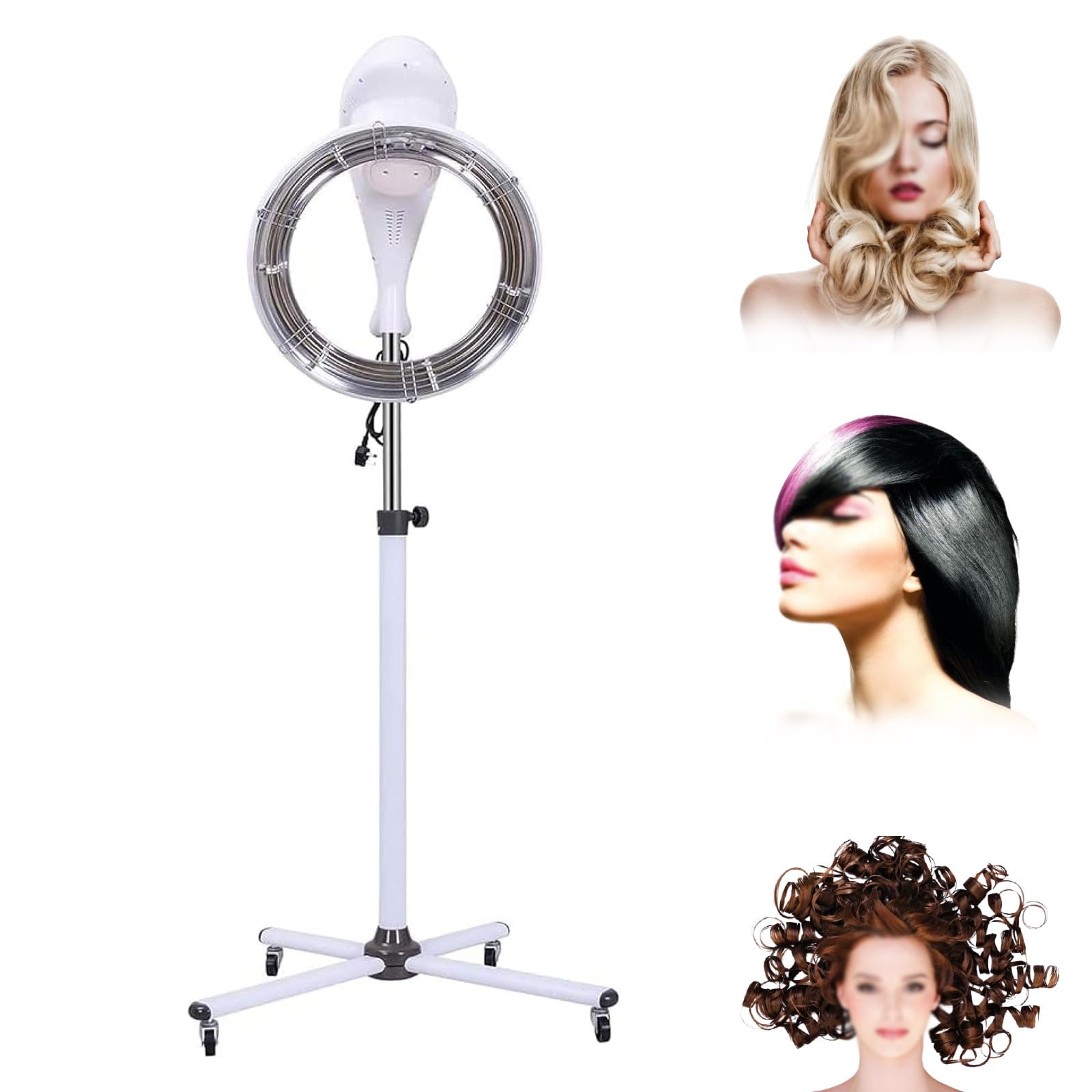 TYH Secador De Pelo De Pie, Procesador De Color para Peluquería, Procesador De Color Profesional, Calentador De Placas Acelerador, Calentador De Capucha Ajustable, Peluquería para El Hogar