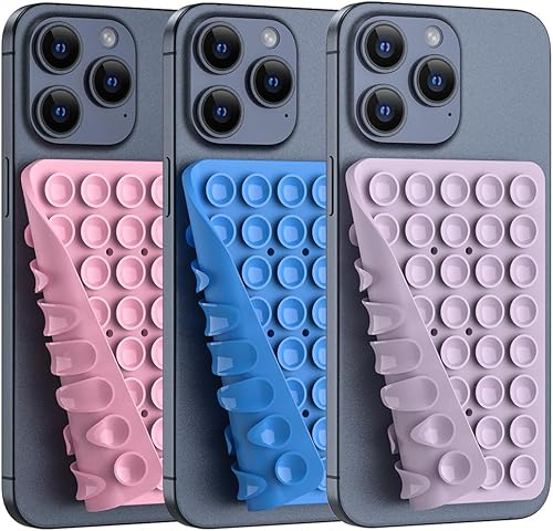 Vista 48 de Soporte de teléfono con succión de silicona de doble cara, accesorio de silicona para iPhone y Android, soporte para teléfono de ducha con espejo