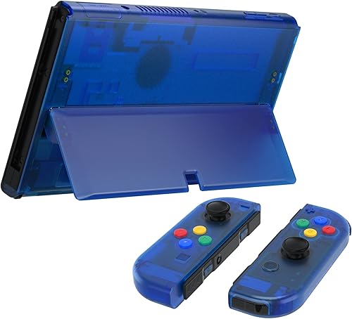 Miniatura 7 de eXtremeRate Juego completo de carcasa de bricolaje para Nintendo Switch OLED, placa trasera de consola de repuesto y soporte, carcasa de controlador