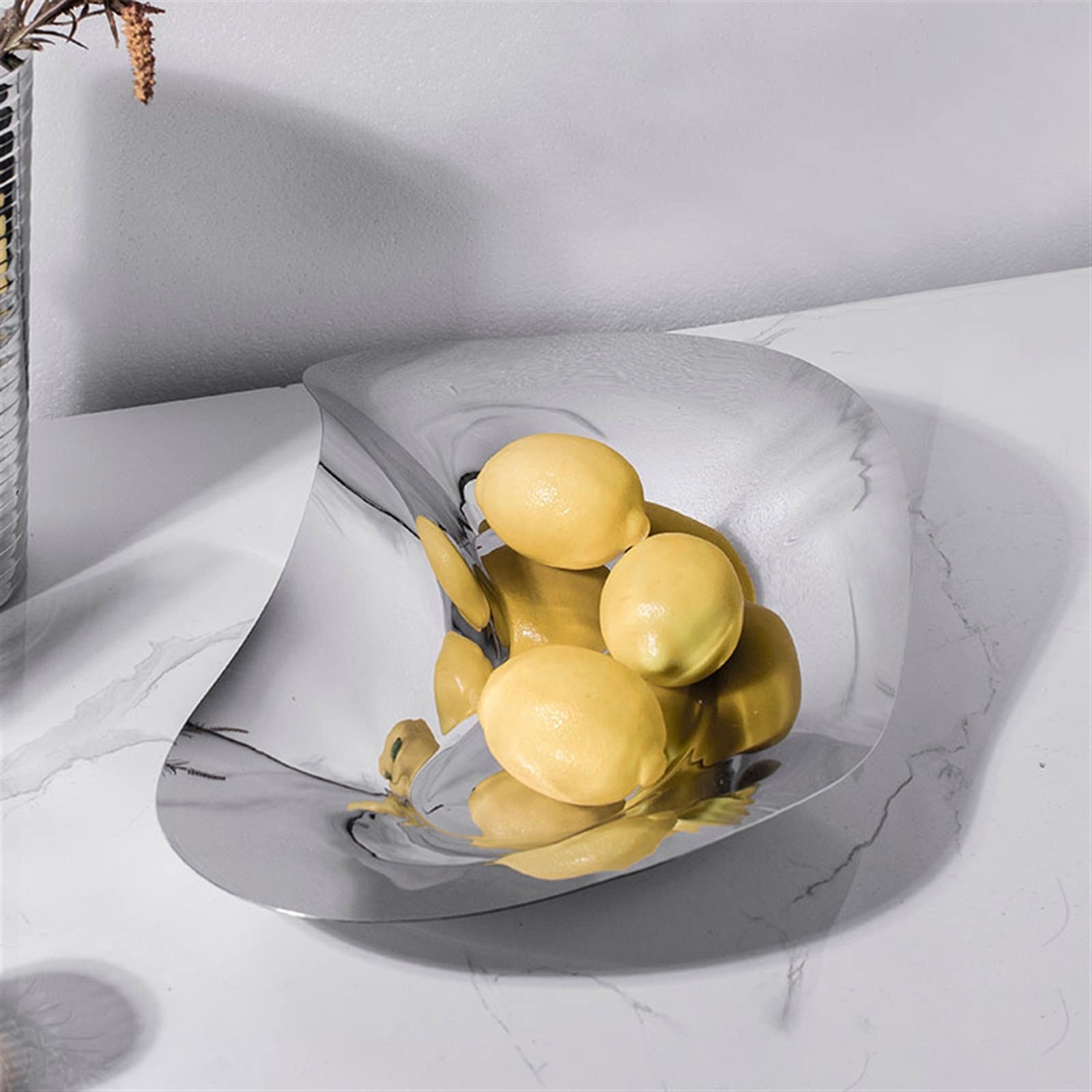 Fruttiera In Acciaio Inox Cromato Com-four - 32x30x12.5 Cm Per Frutta E Decorazioni - Foto 7