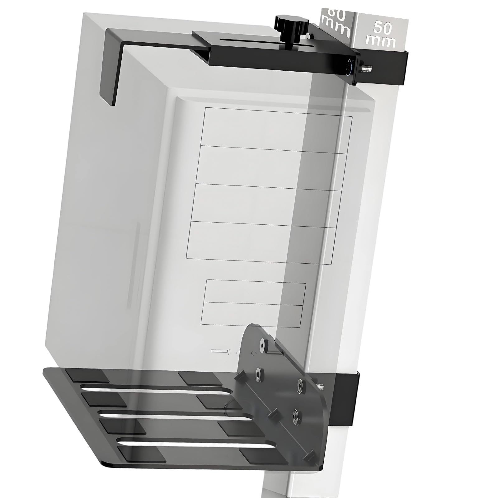 Space Saving CPU Rack for Variable Height Desk Clamp Type Easy Assembly Accommodates Most Standard Computer Cases Ventilated Computer Tray