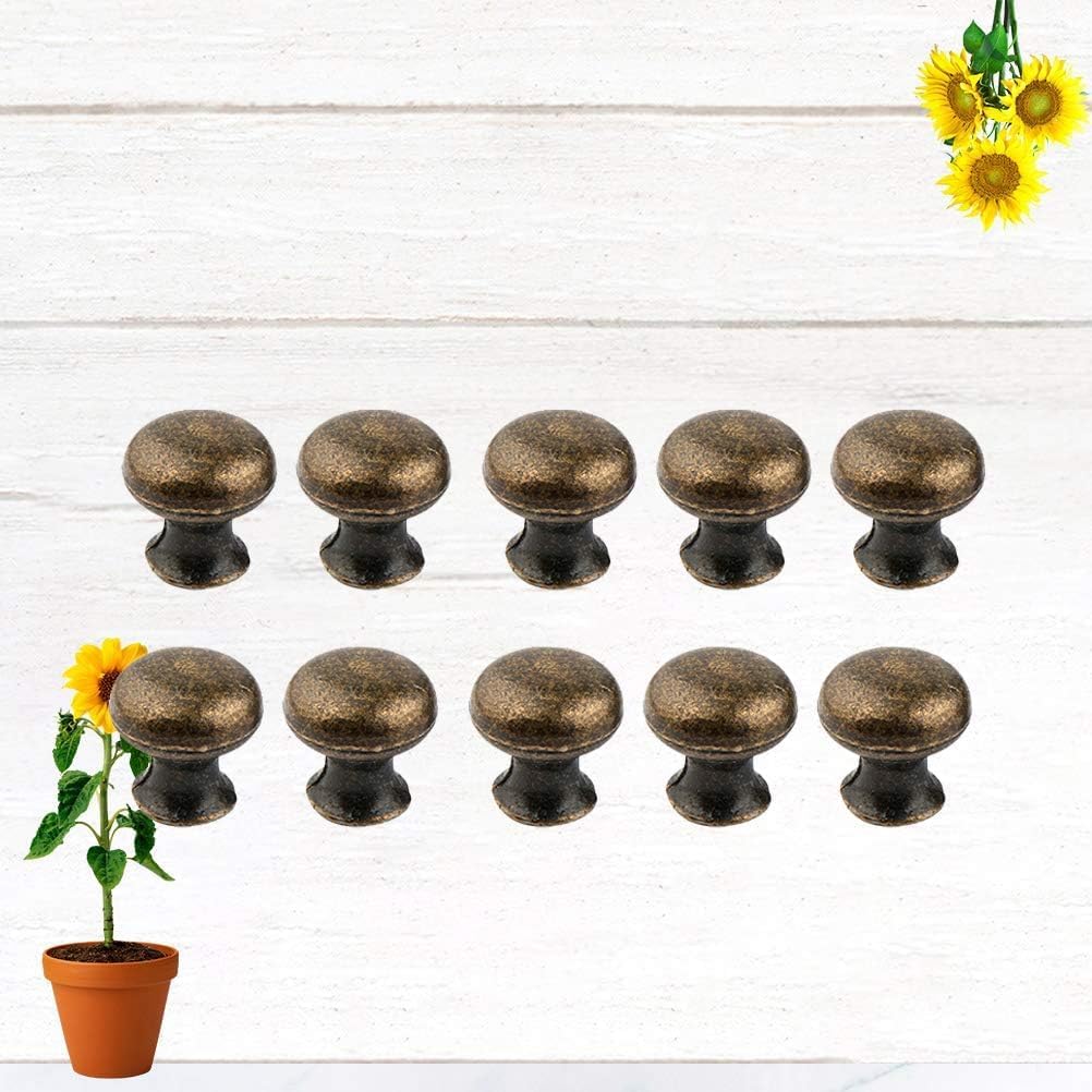 Round Pull Knobs Handles, 10 Pcs Alloy Round Head Drawer Handle Antique Single Hole Drawer Knob Furniture Knob Cupboard Cabinet Pull Handle