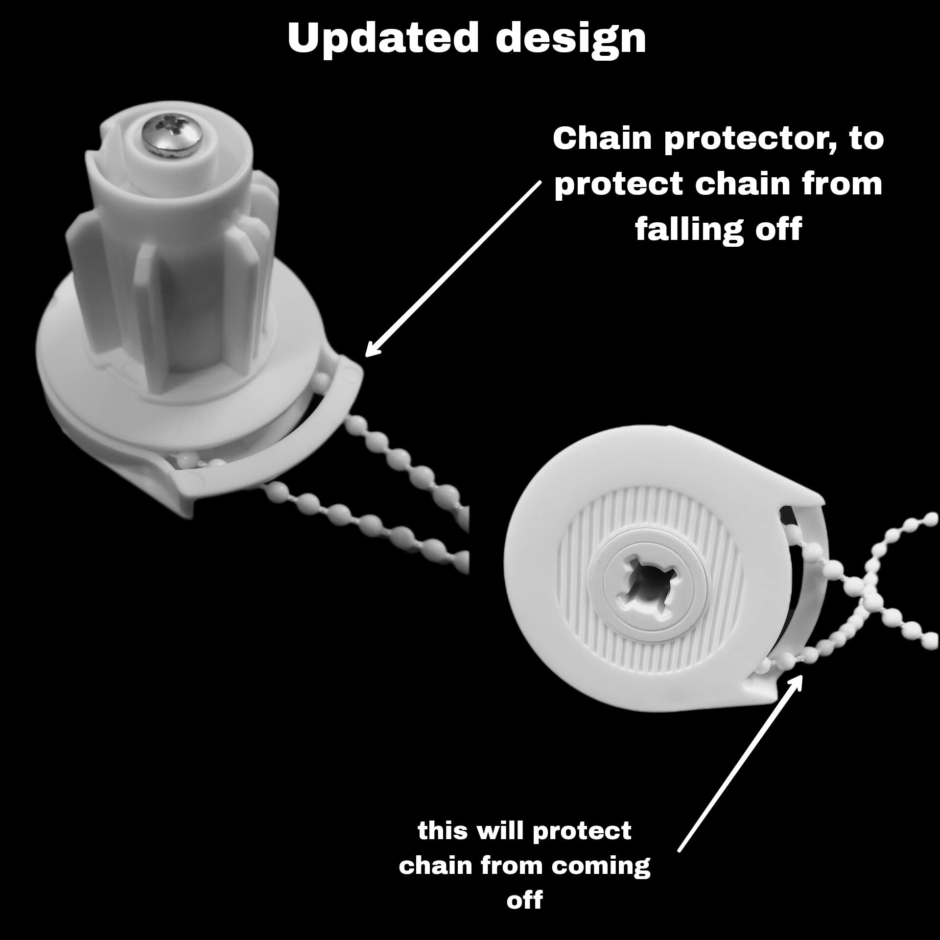 Pack of 1 Roller Blinds Accessories (Release Gear Control Unit) : Release Gear Control Unit, 2 Brackets, 2.4 Meters Beaded Chain, 2 end Caps & Chain Stopper (1) — Amazon image 2