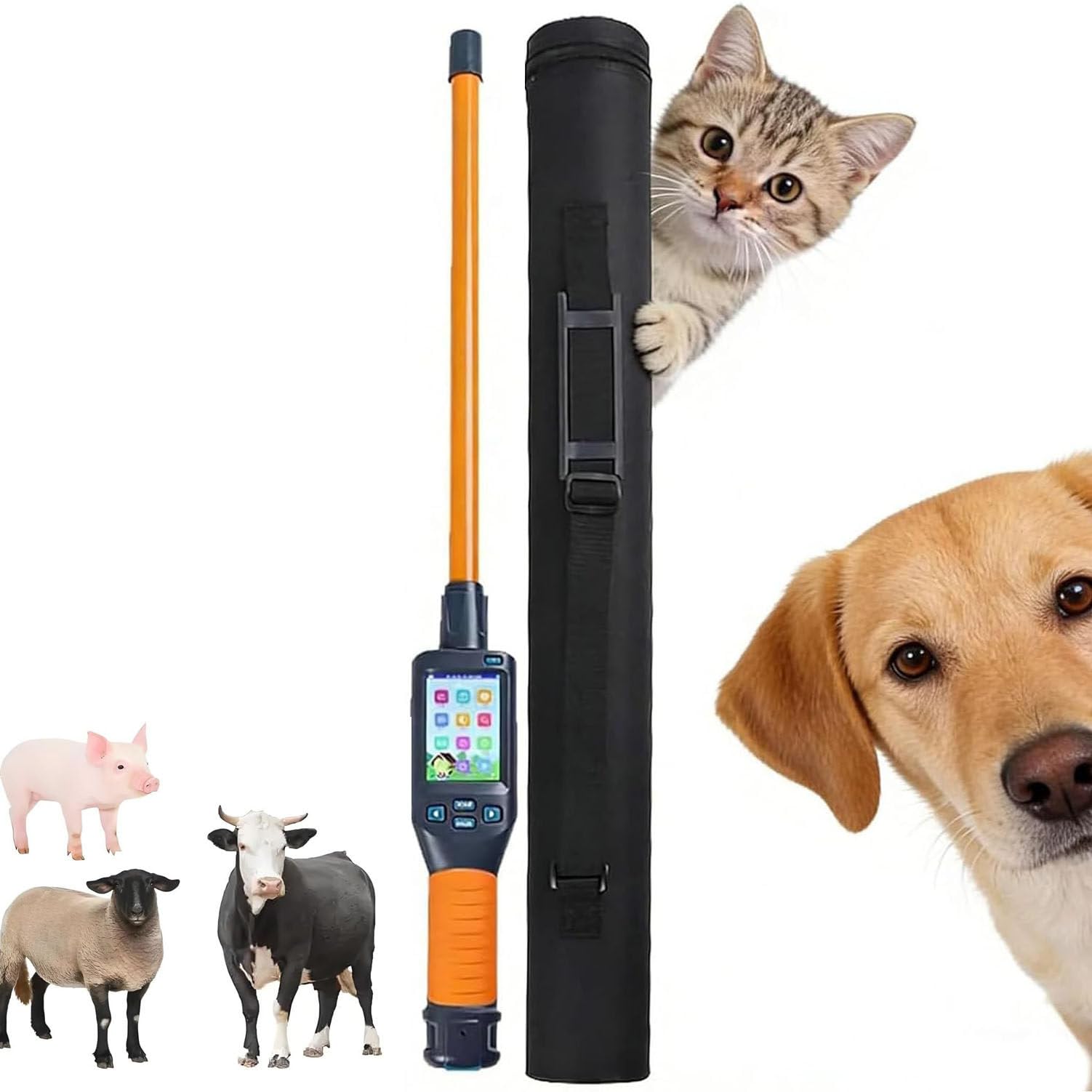 LjlXanthiper Rechargeable Battery Pet Microchip Scanner,High Capacity Data Storage Pet Microchip Reader,With Lcd Display,USB Connection,For Pet Shops Vets Animal Shelters