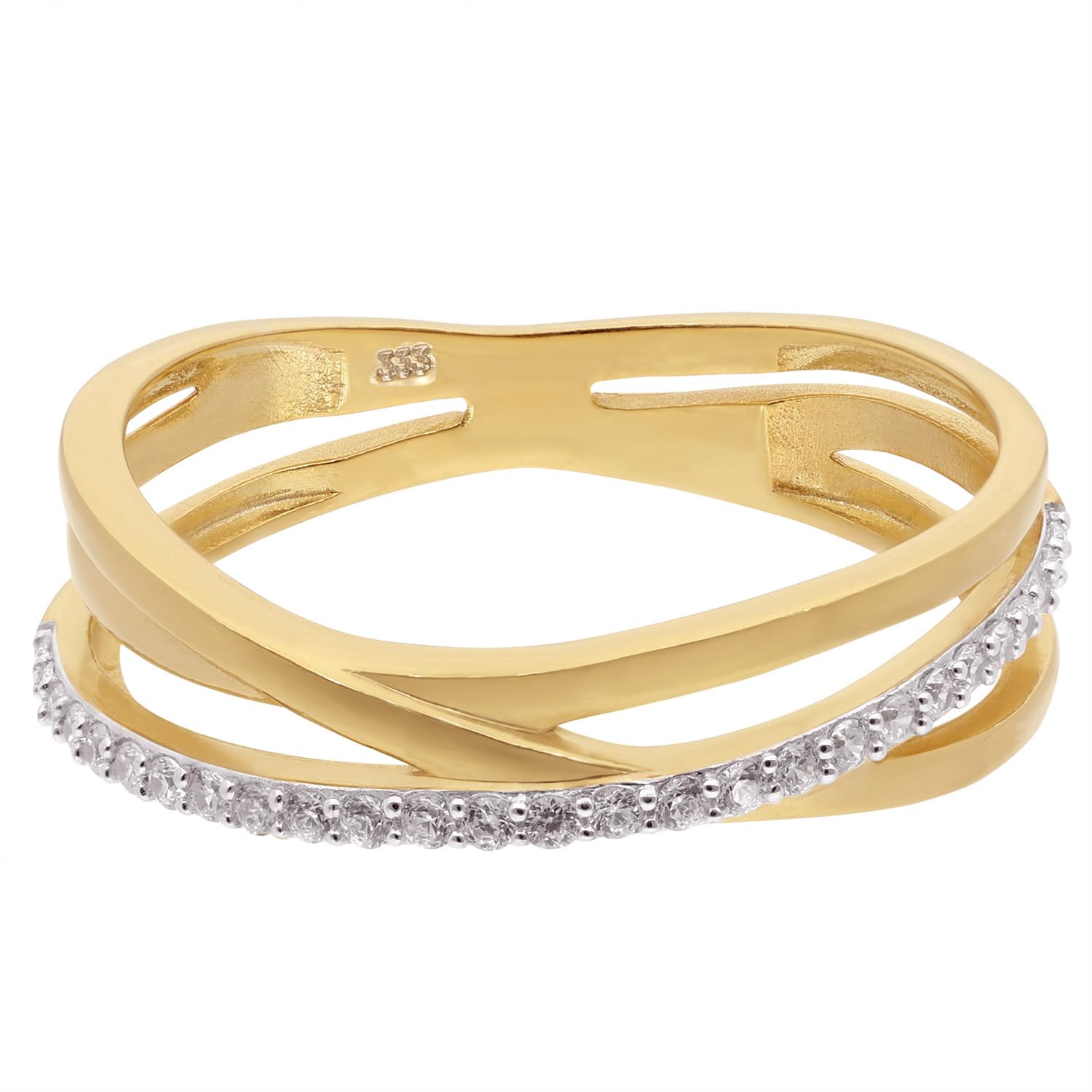 trendor Damenring Gold 333/8K Zirkonia-Ring 68452 | elegantes Schmuckstück für Frauen, zauberhafte Geschenkidee und tolles Accessoire,