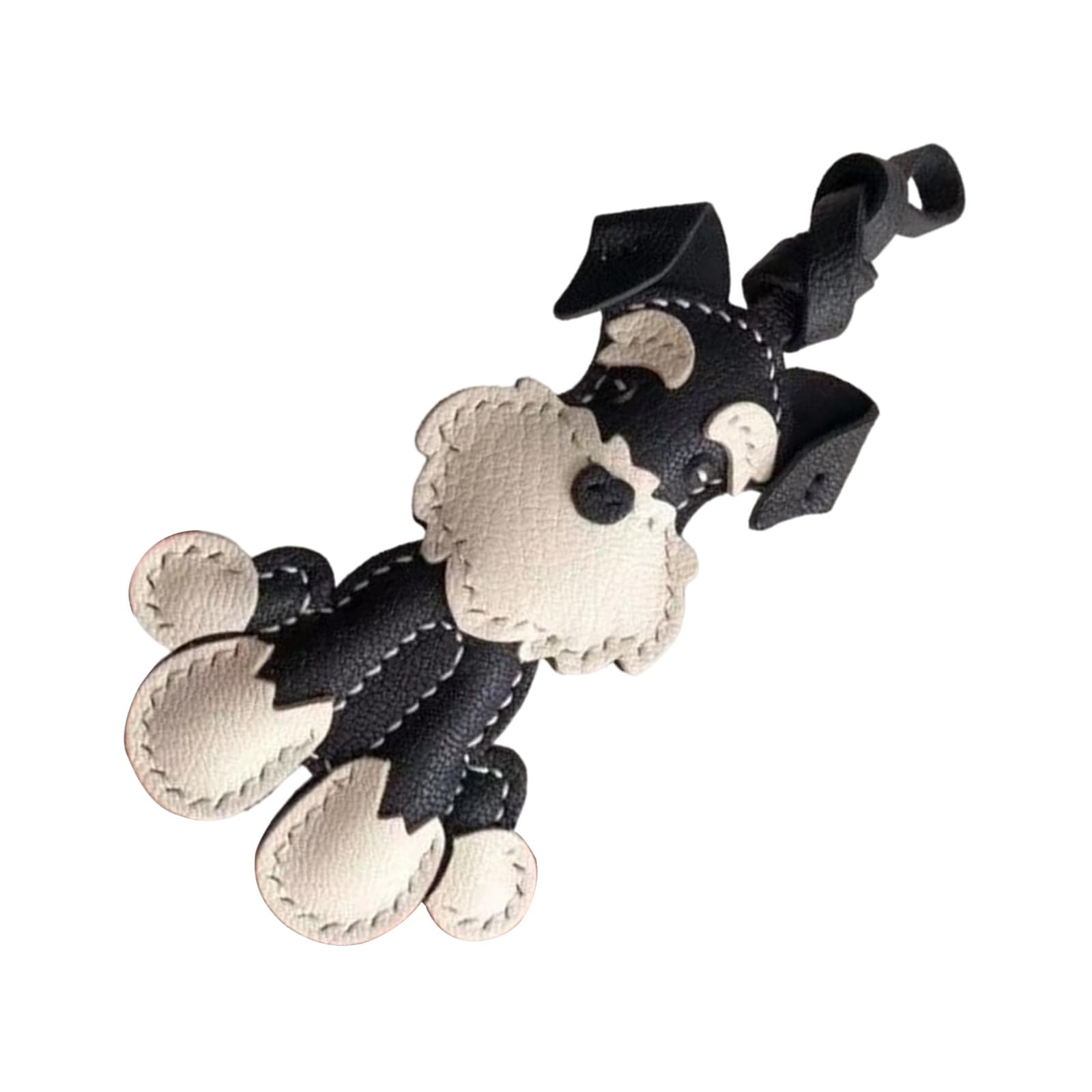 Eleganter Schnauzer-Leder-Schlüsselanhänger, modischer Schnauzer-Anhänger, Schlüsselanhänger, handgefertigtes Ledertaschen-Charm-Accessoire
