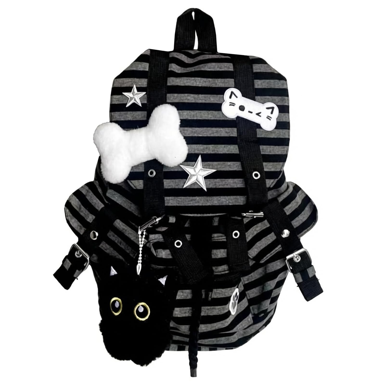 Zaino vintage in tela a righe vintage zaino per la scuola per laptop zaino escursionismo viaggio borsa grande capacità unisex