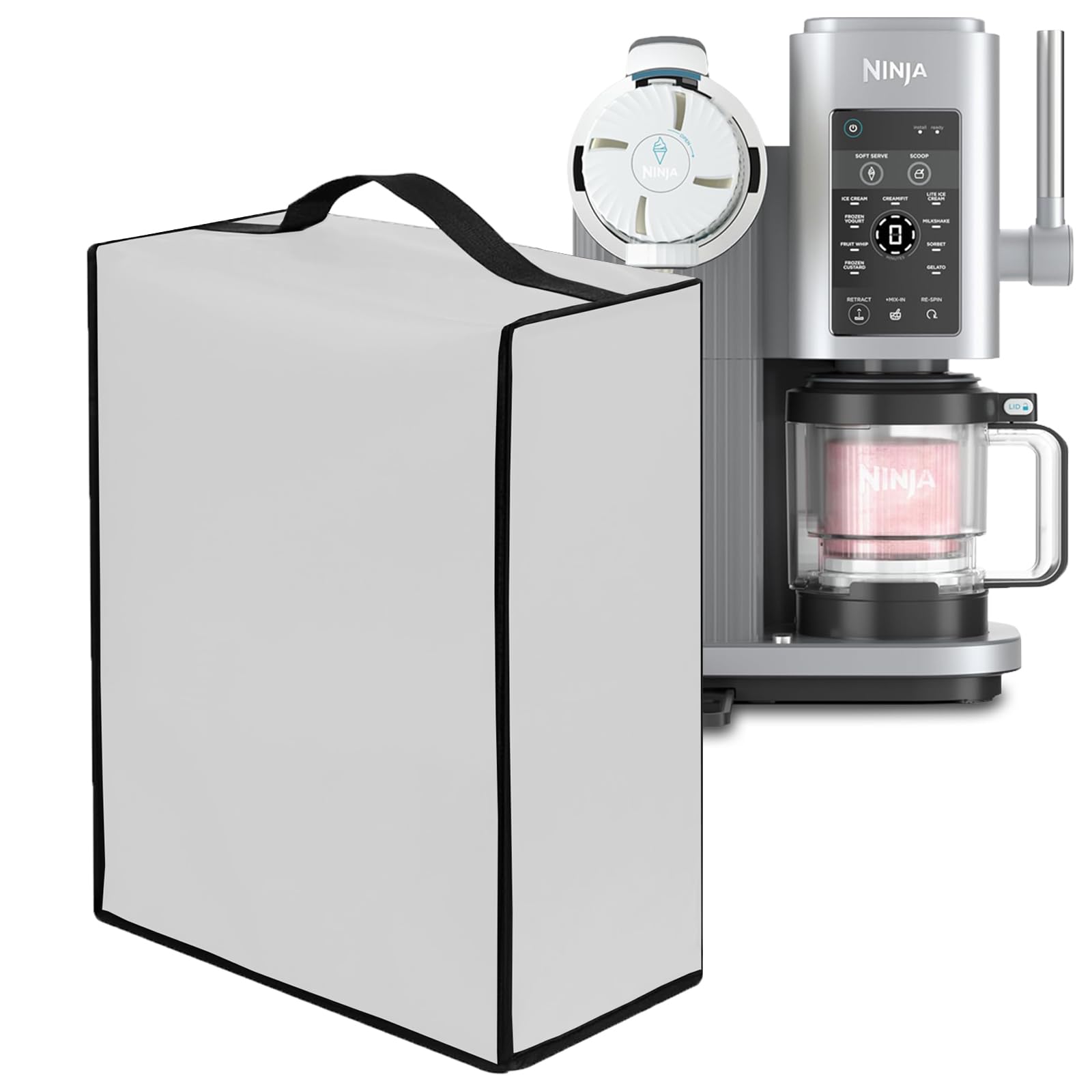 Housse Anti-poussière Pour Machine à Glace Ninja Creami NC701 – Tissu Oxford 600D, Dimensions 43,2 X 27,6 X 45,7 Cm, Noire