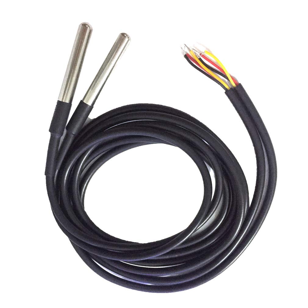 Waterproof Temperature Sensor Module Cable DS18B20 Thermometer Digital Thermal Probe for Arduinoi UNO R3 DIY Electronic Experiment 50cm 2pcs