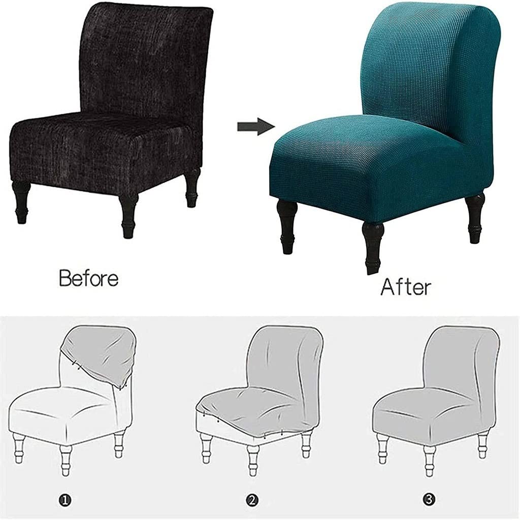 Copripoltrona In Velluto Elasticizzato Senza Braccioli - Fodera Protettiva Per Sedie Club E Poltrone - Foto 2