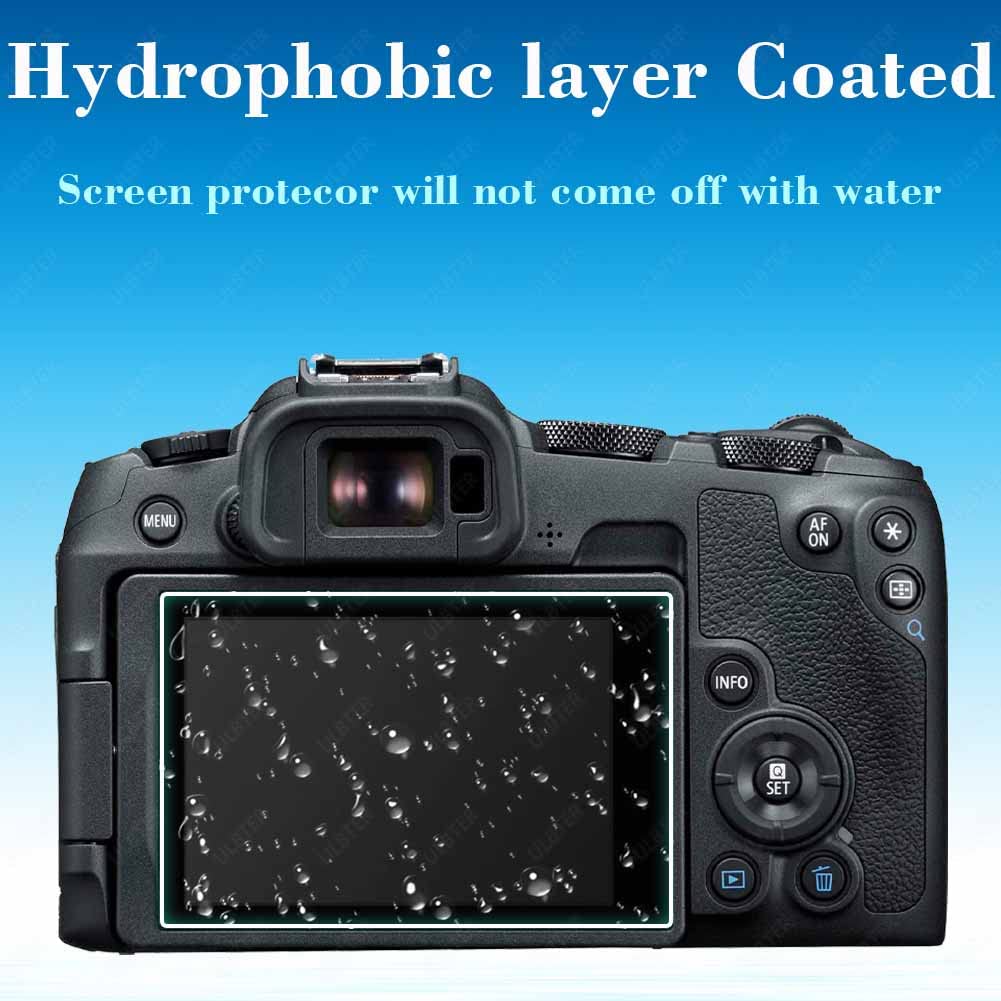 ULBTER Ochraniacz ekranu do aparatu Canon EOS R8 i osłona gorącej stopki [3 + 2 sztuki] | EOSR8 szkło hartowane Flim 0,3 mm 9H Twardość Anti-Scrach Anti-Bubble