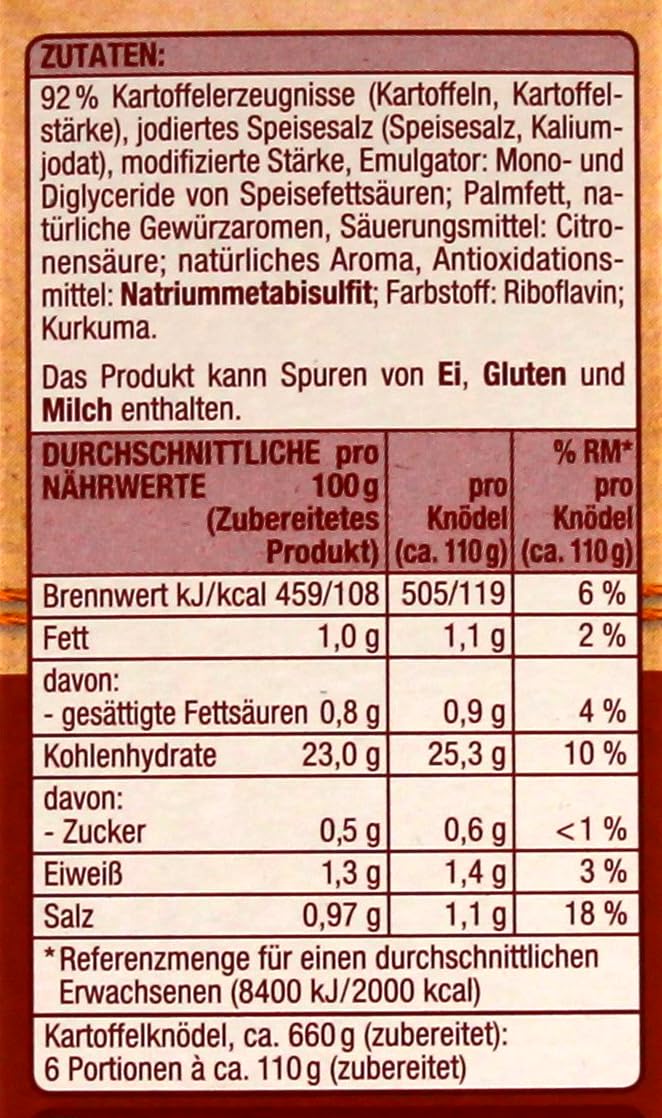 Gut & Günstig Kartoffel-Knödel halb & halb, 16er Pack (16 x 200g)