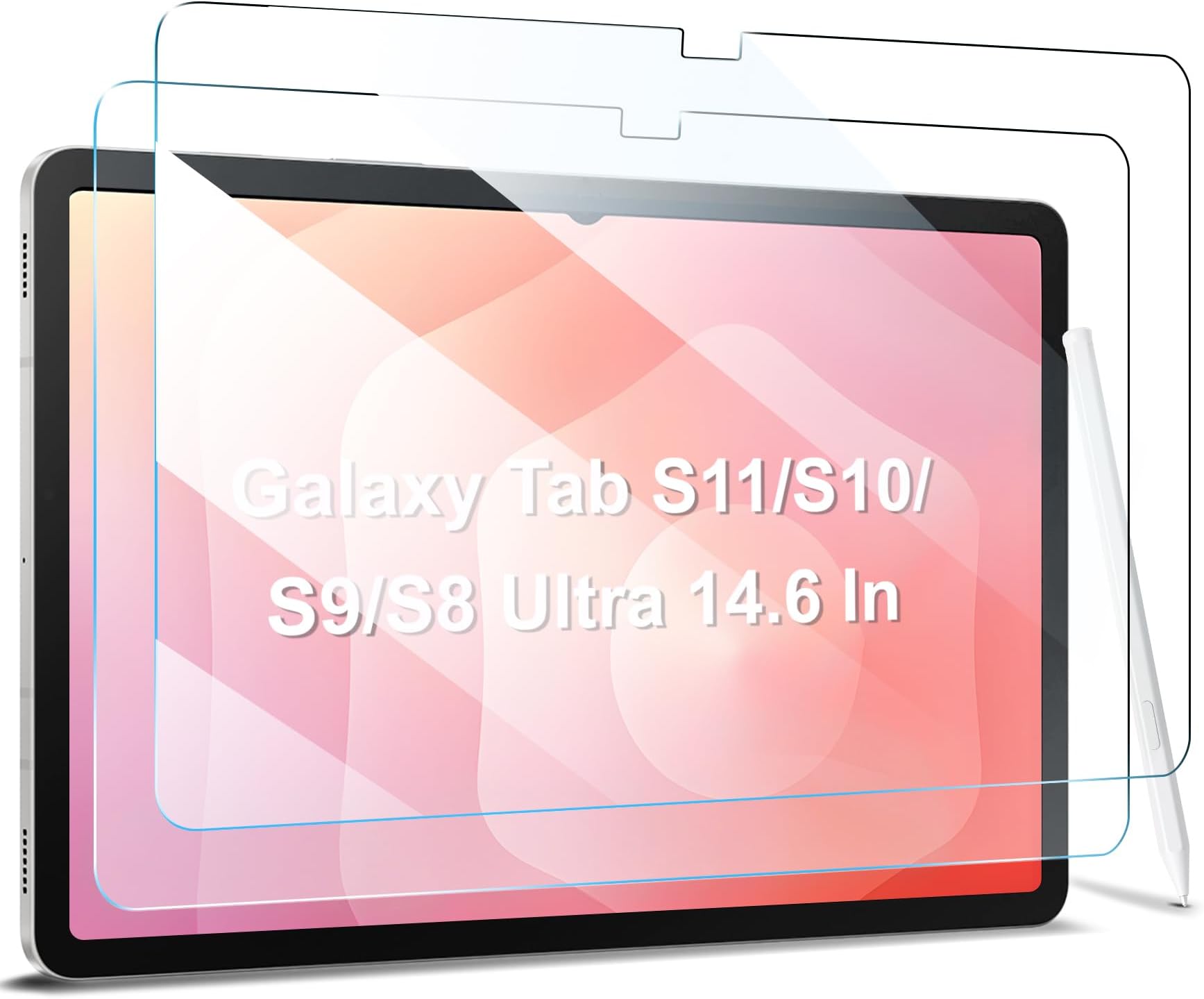 ZtotopCases 2 Pack Screen Protector for Samsung Galaxy Tab S11/S10/S9/S8 Ultra 2025/2024(SM-X930/SM-X900/X906/X916B/X910N), High Definition Tempered Glass, 14.6-Inch Display