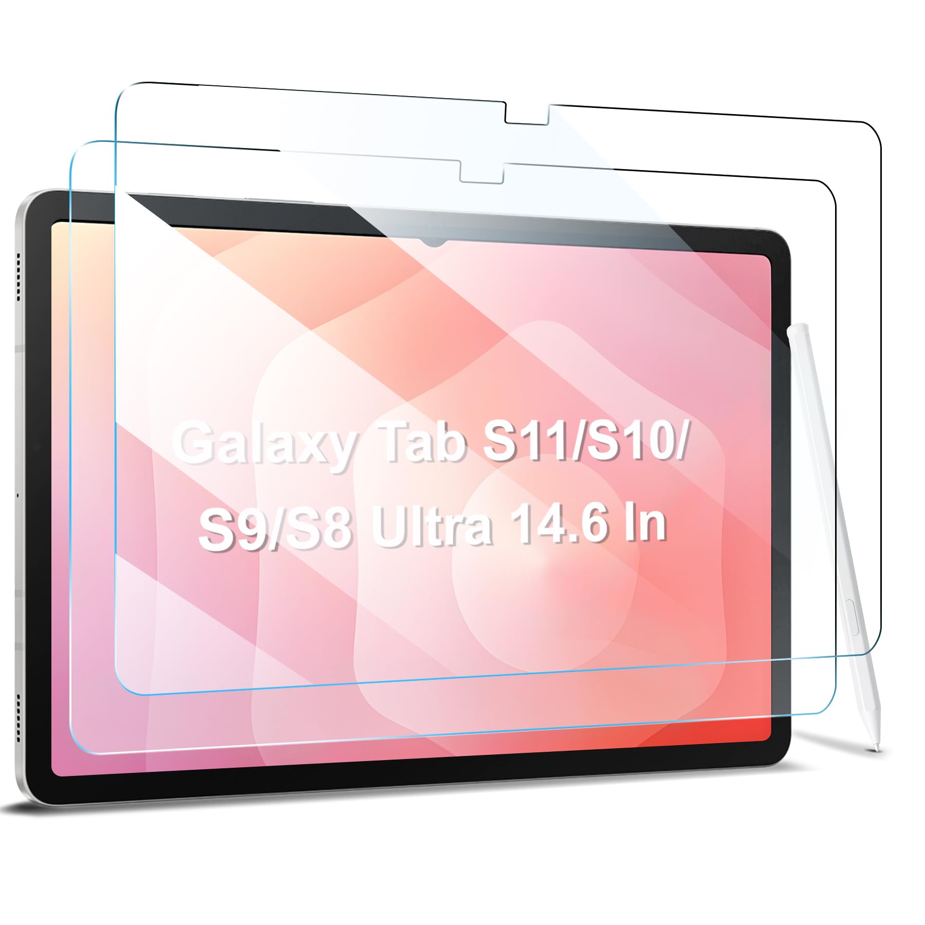 ZtotopCases 2 Pack Screen Protector for Samsung Galaxy Tab S11/S10/S9/S8 Ultra 14.6 Inch 2025/2024/2023/2022,9H High Definition Tempered Glass for Galaxy Tab S11 Ultra/S10 Ultra/S9 Ultra/S8 Ultra