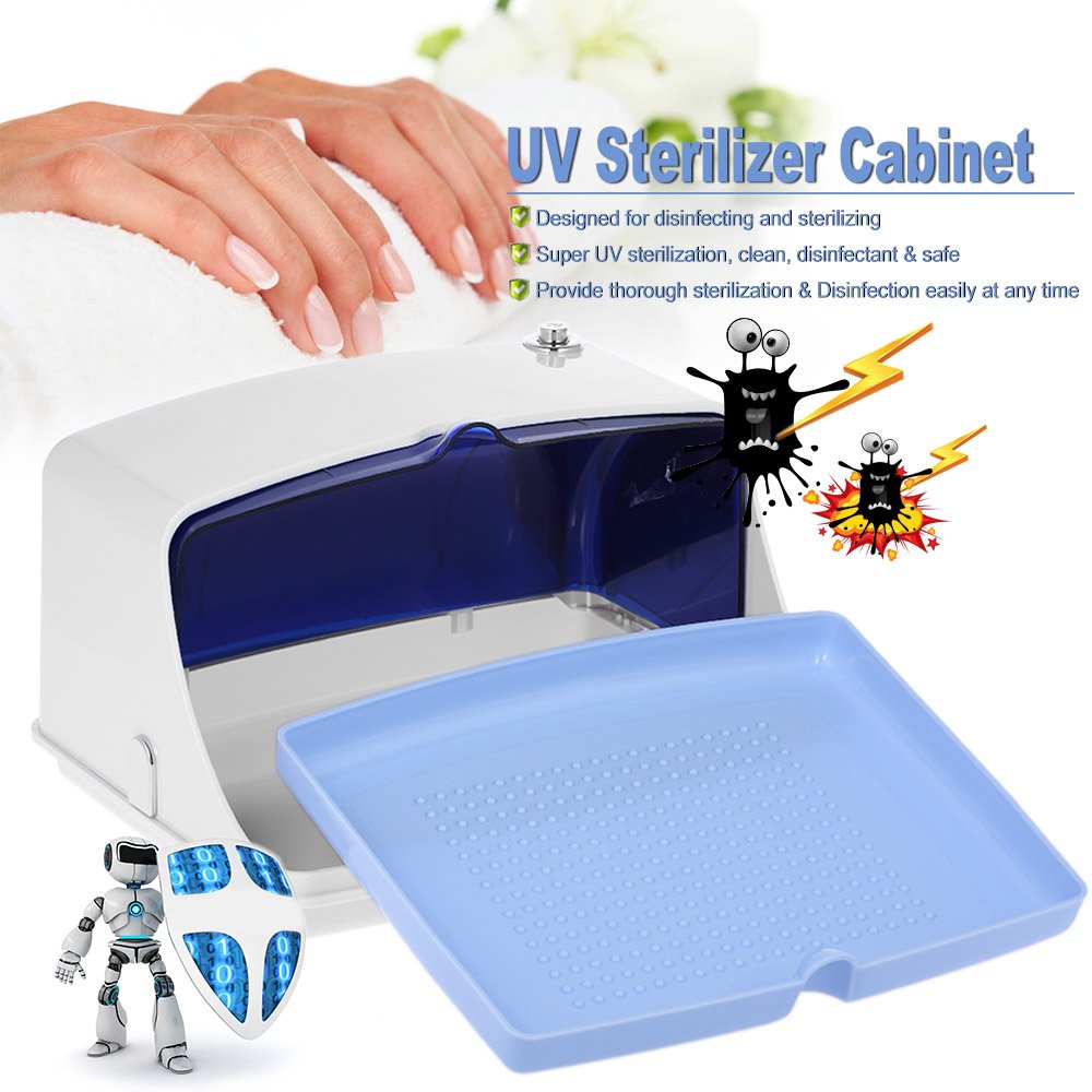 5W Sterilizzatore UV Cleaner Box, multifunzionale Disinfezione Cabinet, Strumento professionale per nail art Strumento per sterilizzatore a temperatura vassoio, 220V Spina UE