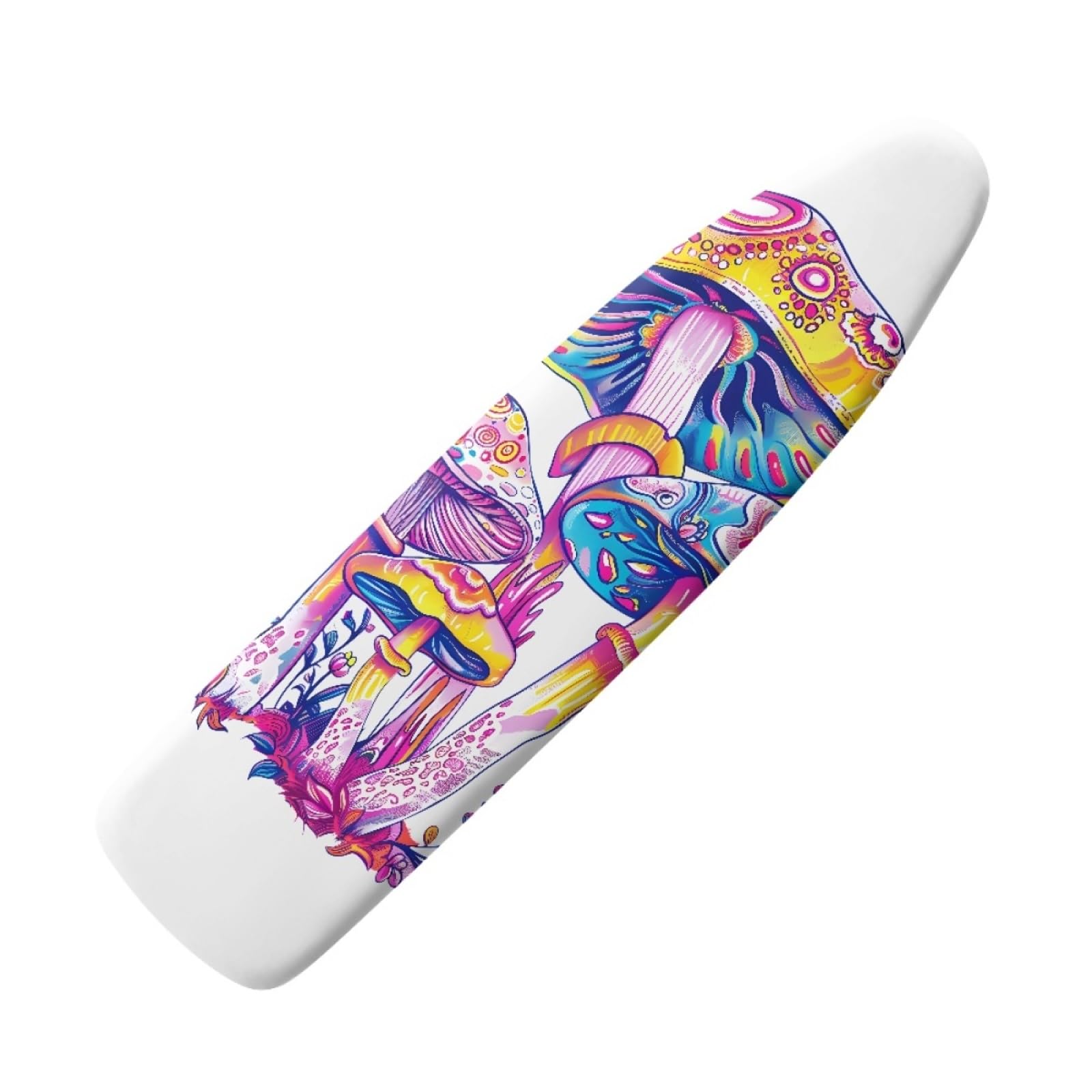 Ironing Board Covers Yellow Blue Mushroom Iron Board Covers and Pad Thick Resist Scorching and Staining Thick Easy Fit Iron Cover Adjustable Elastic Rope Ironing Boards Cover 125x45cm