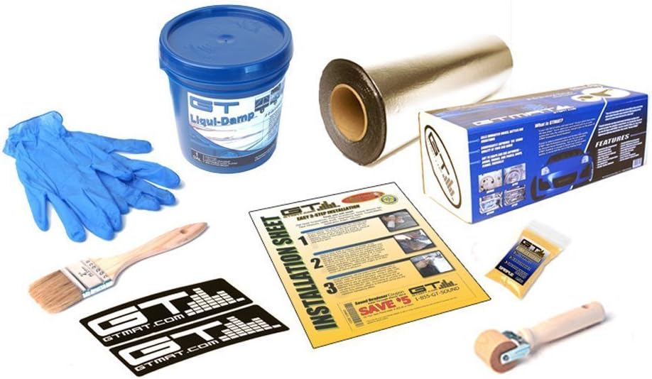 50 SQ FT GTMAT Supreme 110mil with 1 gallon GTMAT LIQUI-DAMP Car Sound Deadener Road Noise Rattle Dampener Heat Insulator Combo Kit