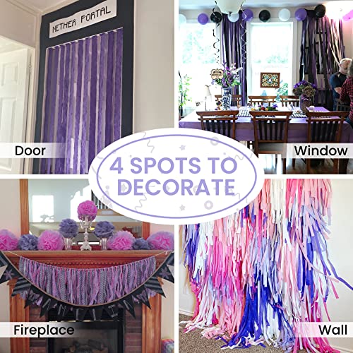 Image of PartyWoo Crepe Paper Streamers 4 Rolls 328ft, Pack of Pale Purple Crepe Paper for Party Decorations, Wedding Decorations, Birthday Decorations, Baby Shower Decorations (1.8 Inch x 82 Ft /Roll)