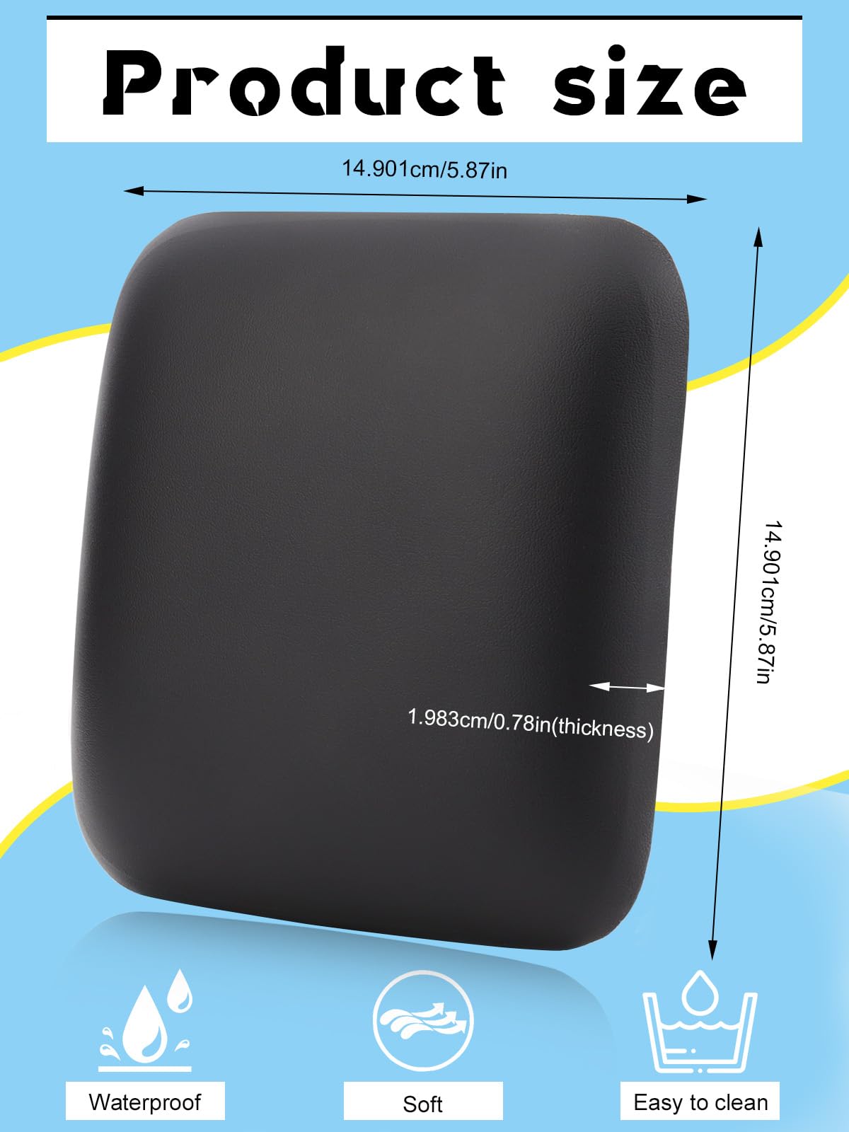 EBANKU 2 pezzi Poggiamano per Unghie Quadrato Morbido Microfibra Poggiamano Poggiagomiti Ergonomico Antiscivolo Unghie Acriliche Tech Gaming