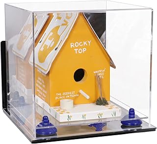 Better Display Cases Acrylic Versatile Display Case - Small Rectangle Box with Mirror Case, Dark Blue Risers , Wall Mount and Mirror Base 9.75 X 9.75 X 9.75 (V02/A027)