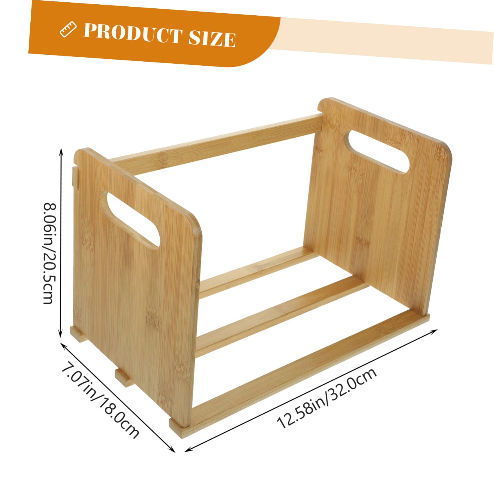 Homoyoyo Espositore per Dischi in Vinile Porta Libri e Riviste Scaffale da Scrivania in Legno Naturale Organizzatore per Ufficio e Casa Design Aperto per Mantenere Ordine