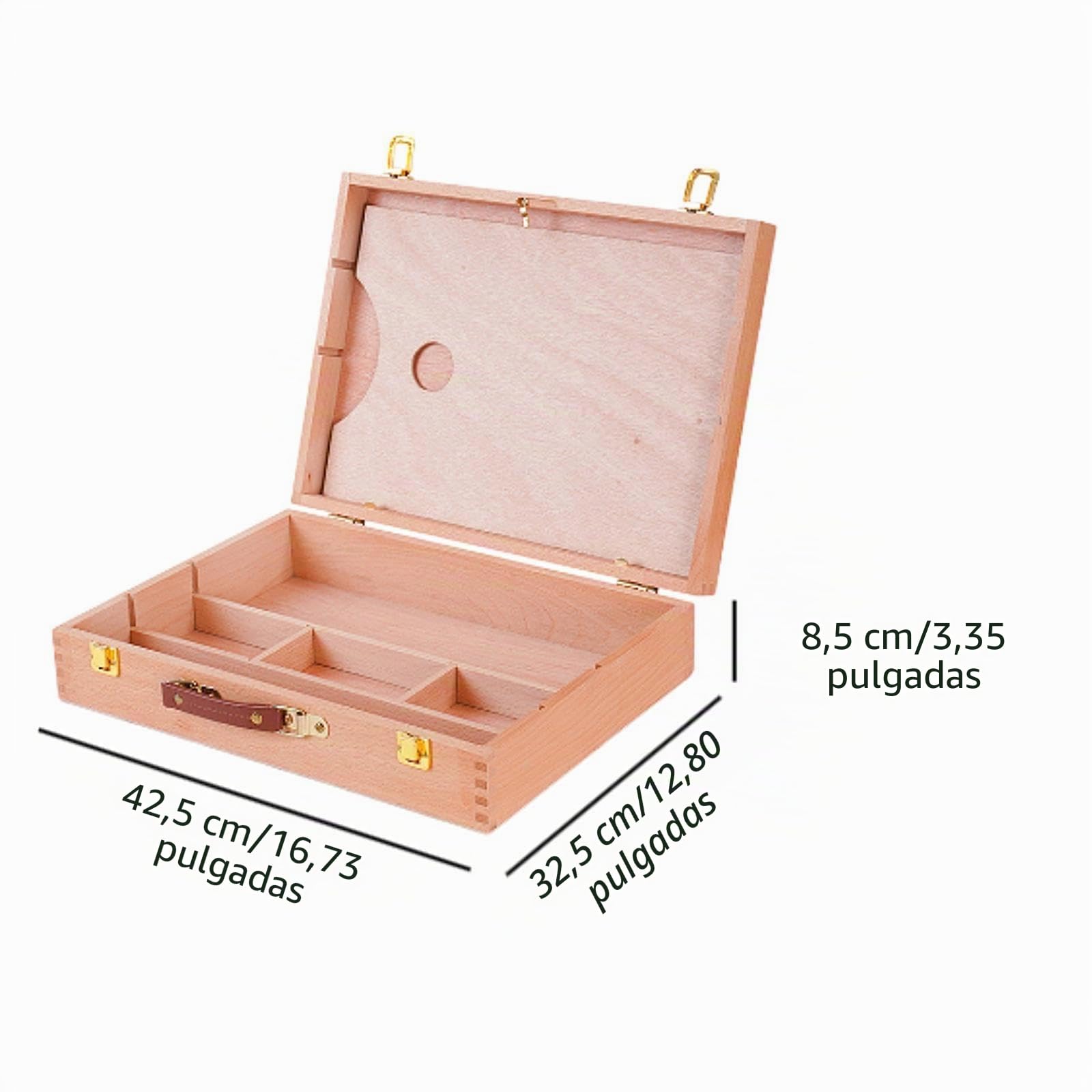 MagiDeal Caja para Suministros de Artista para Pintura Al Óleo Estuche Organizador Y Caja de Herramientas Portátil con Paleta Y Divisiones Adecuado para Viaje, L