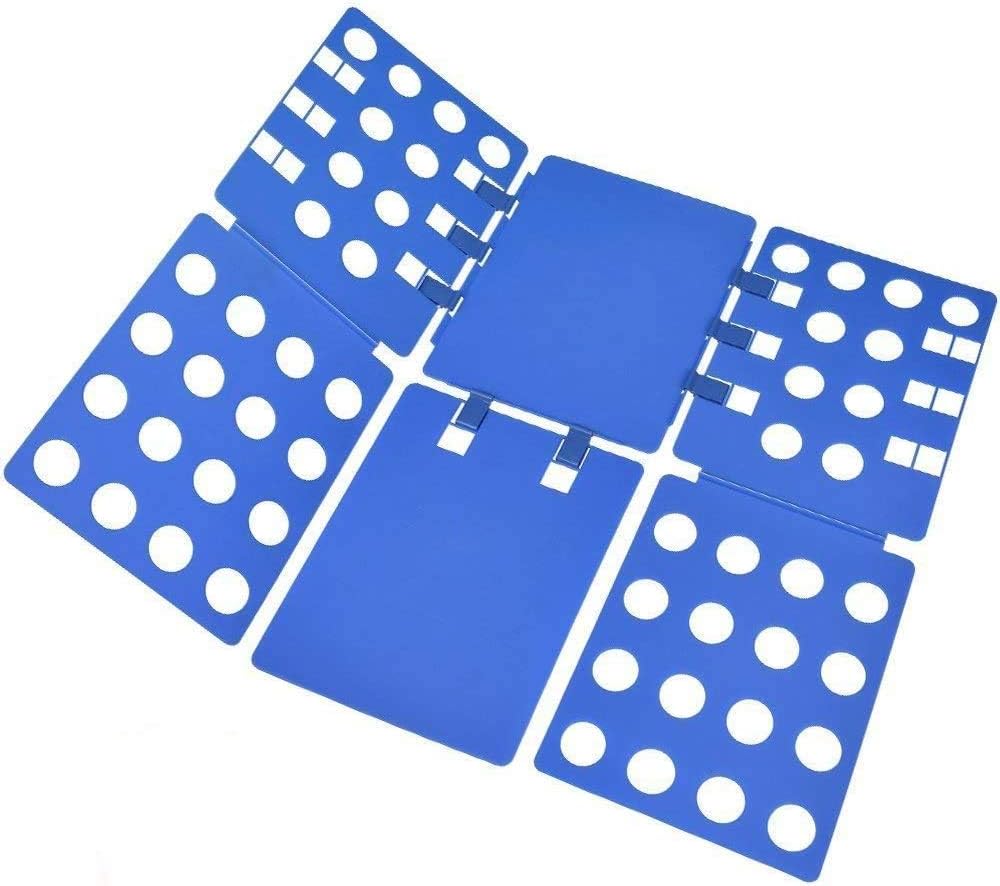 Starthi T shirt Clothes Folder T-shirt Folding Board Flip Fold Laundry Organizer Easy and Fast for Kid and Adult to Fold Clothes Blue