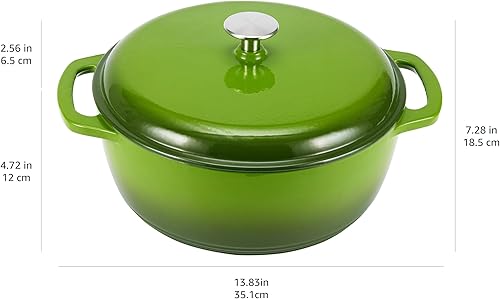 Vista 79 de Horno holandés cubierto de hierro fundido esmaltado Yaxa Basics, 6 cuartos de galón, color azul marino.