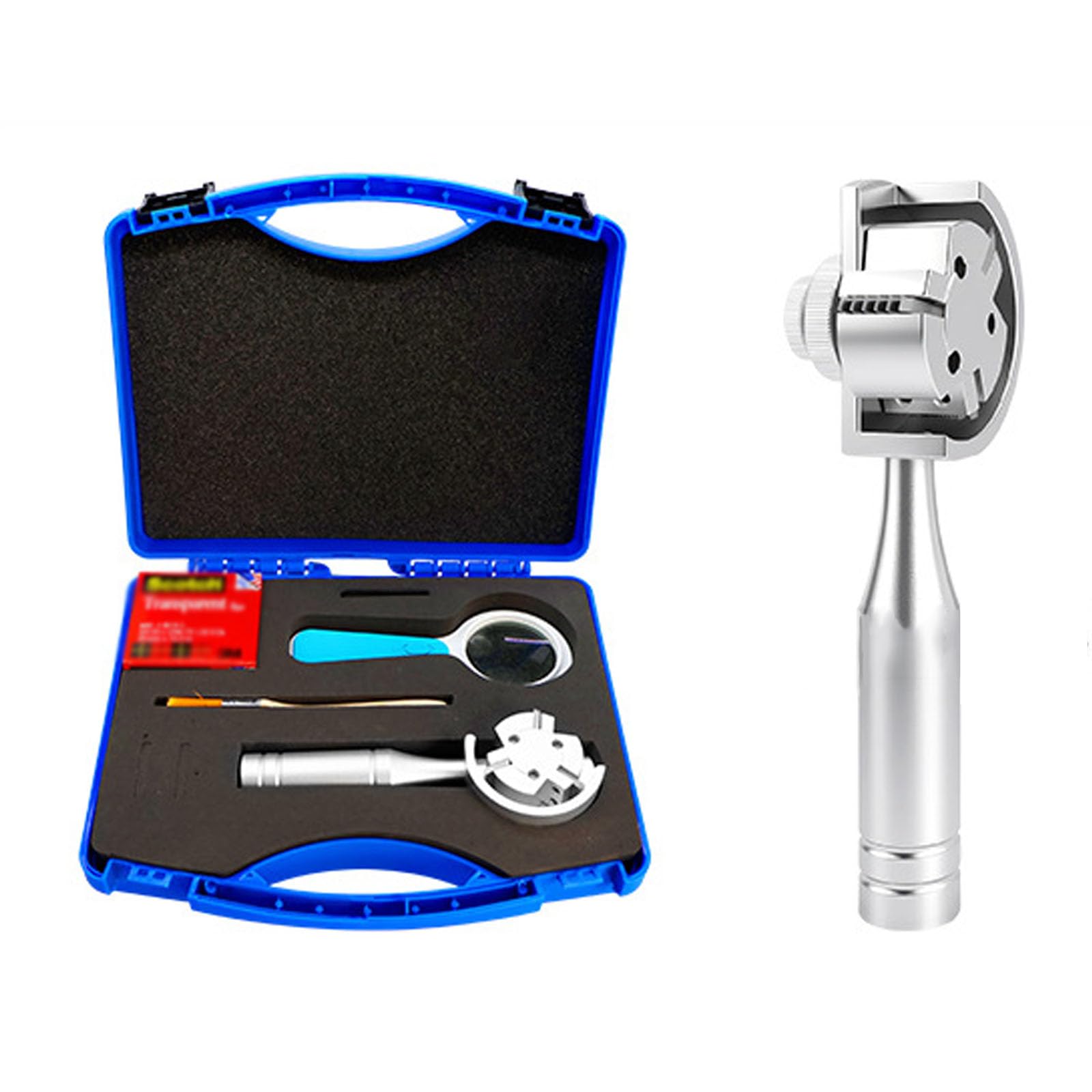 Kreuzschnitt Haftungsprüfer Kit, Kreuzschraffurschneider mit Klingen, Farbbeschichtung Hafttestwerkzeug mit Lupe, Pinsel und Klebeband für Labor und Baueinsatz