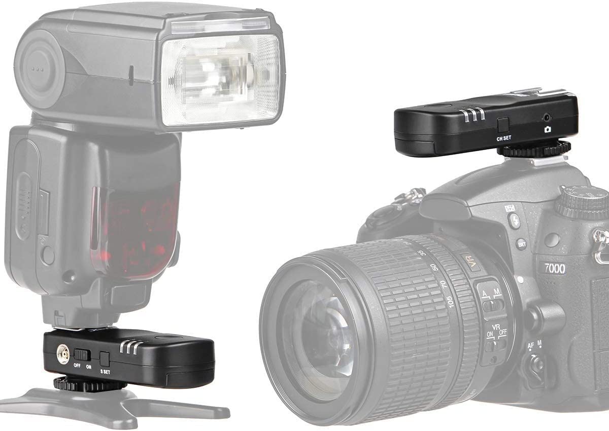 ayex AX-BA1 Funk-Blitzauslöser und Kamera-Fernauslöser Kompatibel mit Nikon Blitz- und Kameraauslöser-Set mit 2 Transceivern