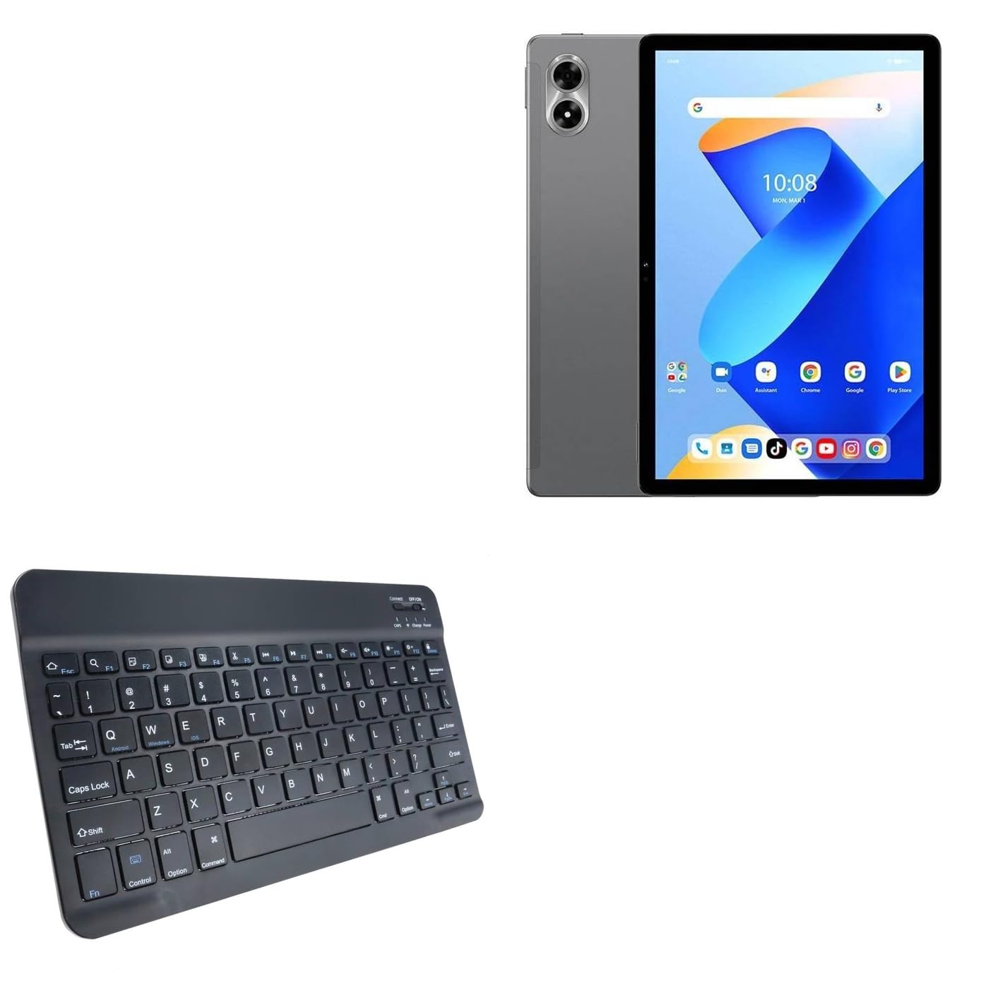 BoxWave Keyboard Compatible with Umidigi G7 Tab Pro - SlimKeys Bluetooth Keyboard, Portable Thin with Chiclet-Style Keys - Jet Black