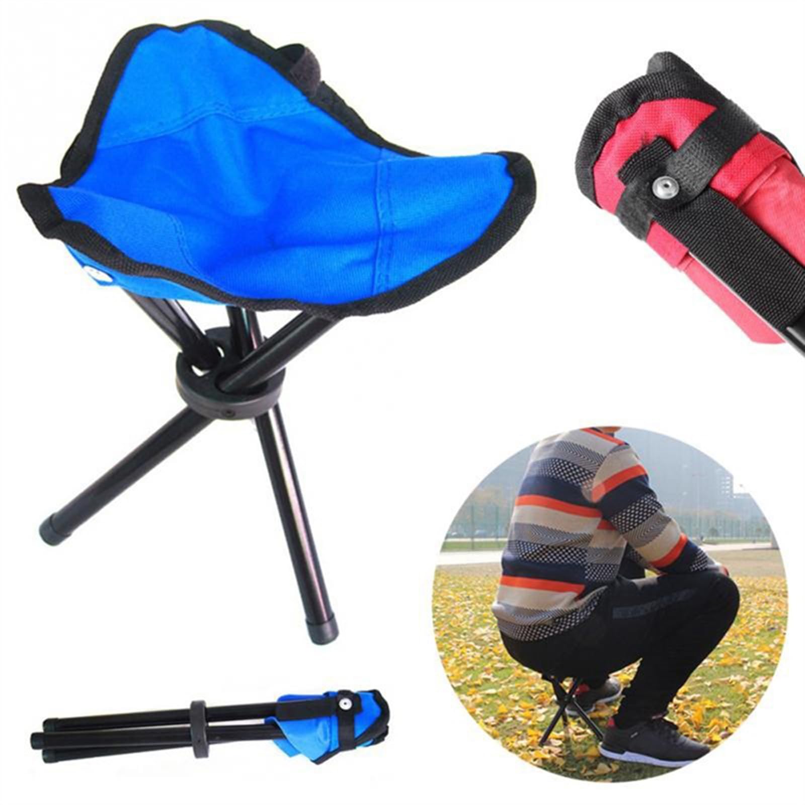 HUANGTNG Tripod Stool Portable Use Height 12in Foldable 3 Leg Chair for Hiking Camping Beach BBQ Travel Outdoor Activity