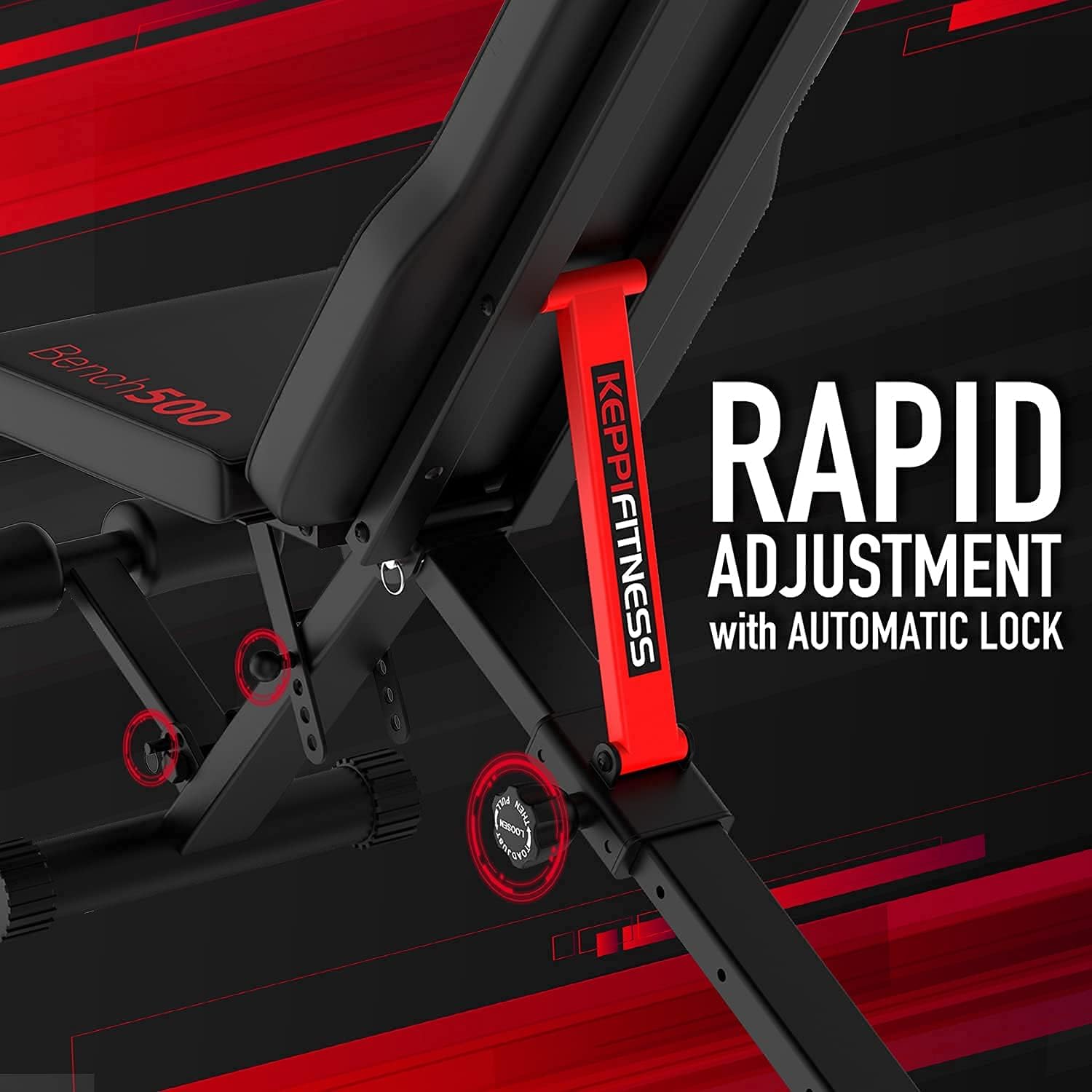 Keppi Adjustable Weight Bench-Foldable Workout Bench Press for Full Body Strength Training, Incline Decline Bench with Fast Folding - 2021 Version : Sports & Outdoors