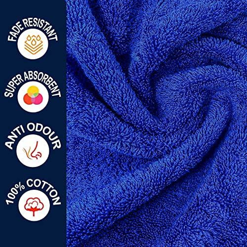 Towelogy® Premium Large Hand Towels Set 100% Combed Ring Spun Cotton Quick Dry & Super Absorbent Hotel Quality Multipurpose for Bathroom Spa Gym & Travel Size 50x85cm (Navy Sapphire - Image 2