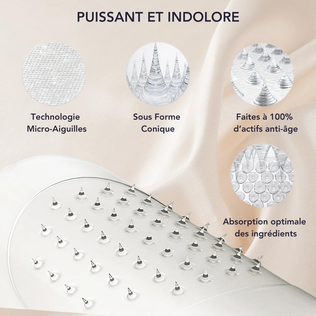Kósmopellis Patch Anti-Âge Microneedling avec Acide Hyaluronique Réticulé et Peptide AHP-8 pour Traitement des Rides du Visage (8)