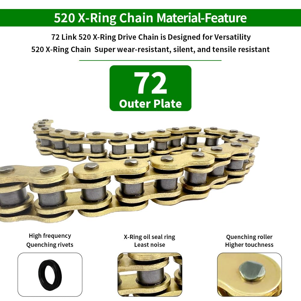 Amazon.com: Gold 520 X-Ring Chain 72 Links - UniversalEnhanced
