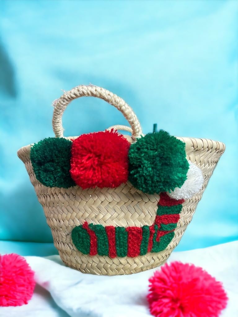 French Basket for shopping, Moroccan Basket, Straw Basket, tote bag, beach bag, market basket