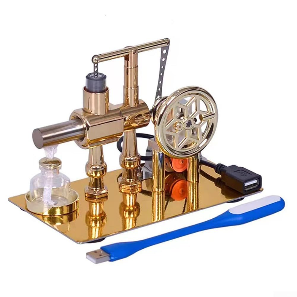 Metallo Cilindro Singolo Motore Ad Aria Calda Modello Scienza Kit Fisica Meccanica Dimostratore Decorazione Scrivania Generatore di Combustione Esterna per Collezione Educativa