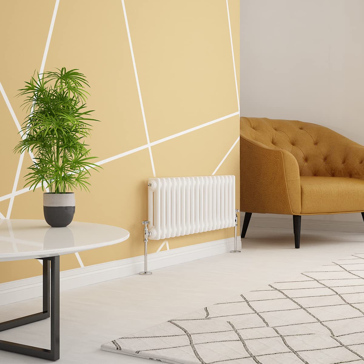 Warmehaus Traditional Radiator Double Column White Horizontal Cast Iron Style Central Heating Radiator -300 x 830mm โ image 1