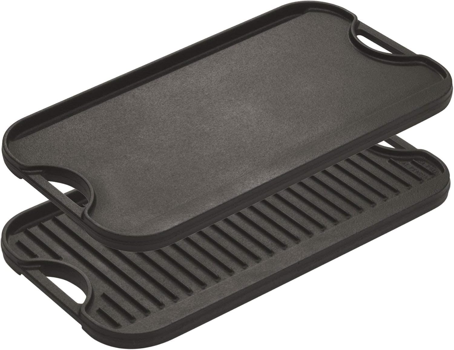 Lodge Pre-Seasoned Cast Iron Reversible Grill/Griddle With Handles, 20 Inch X 10.5 Inch One Tray