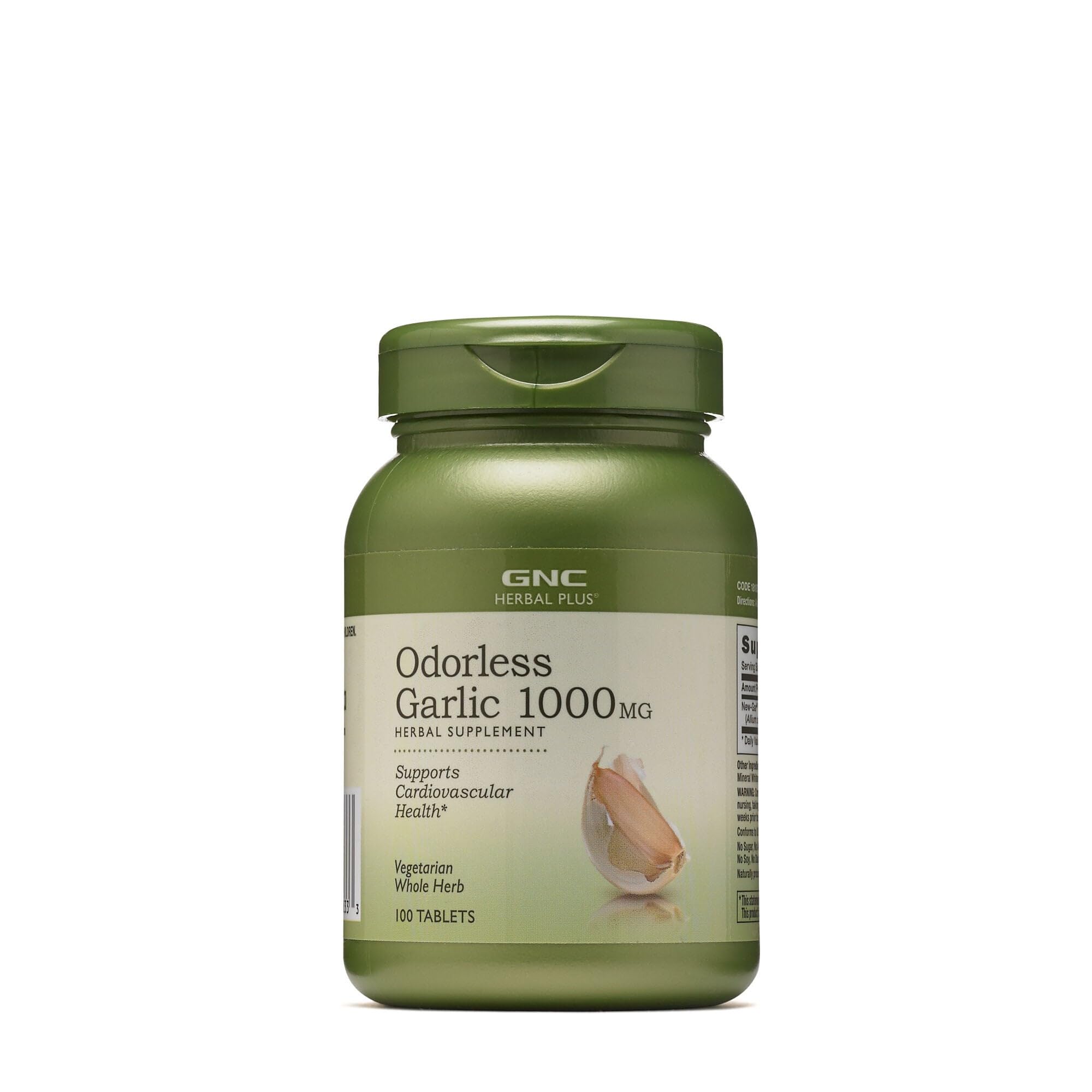 Herbal Plus Odorless Super Garlic 1000mg, 100 Tablets, Supports Cardiovascular Health