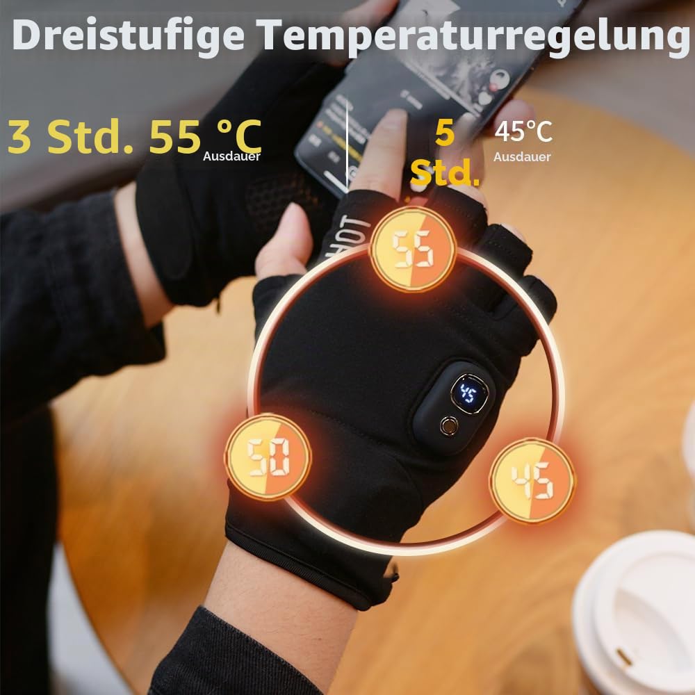 OBEST Beheizte Handschuhe Herren Damen Winter Motorrad Heizhandschuhe